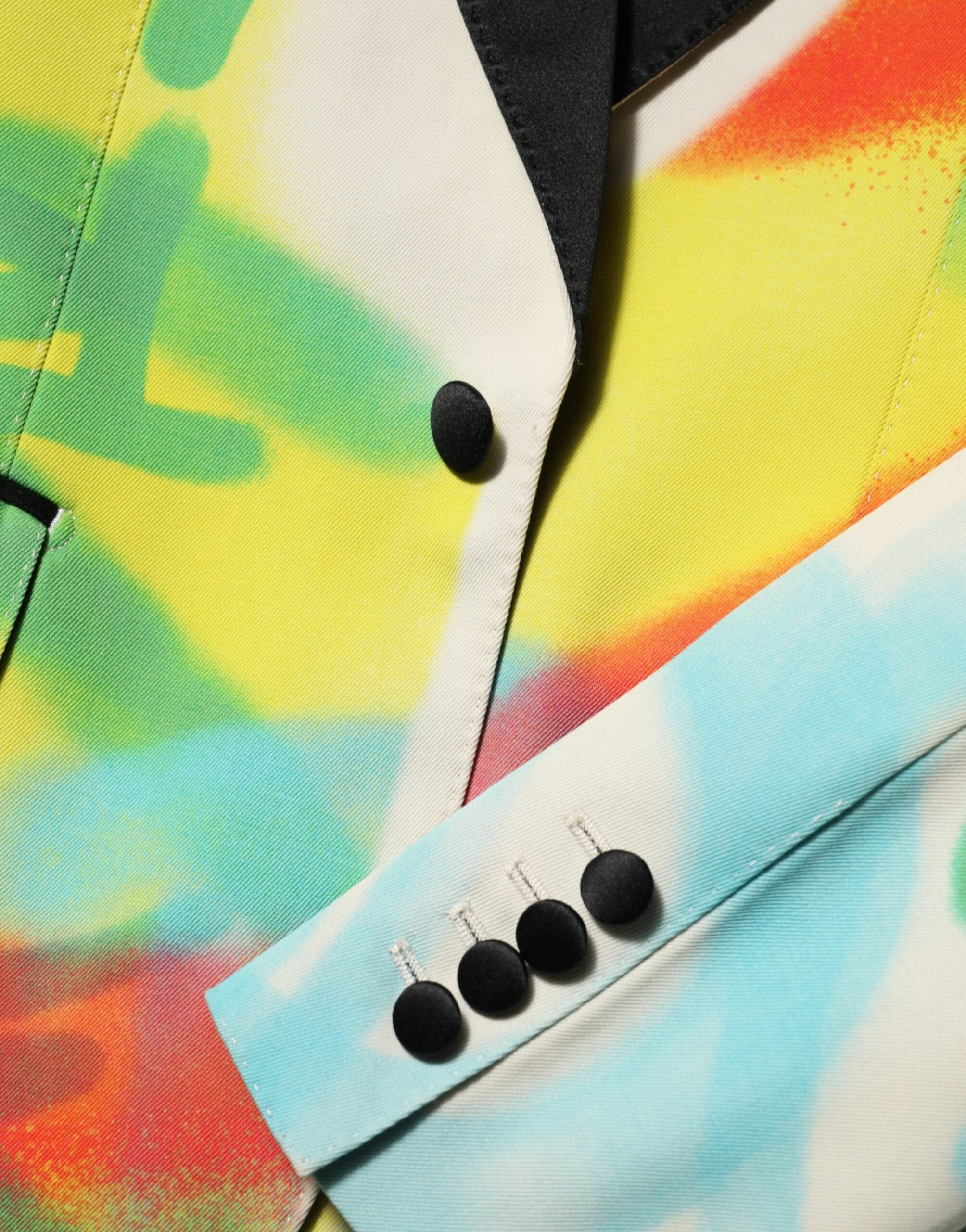 Dolce & Gabbana Multicolor Graffiti SICILIA 1 Button Men Suit Blazer Dolce & Gabbana