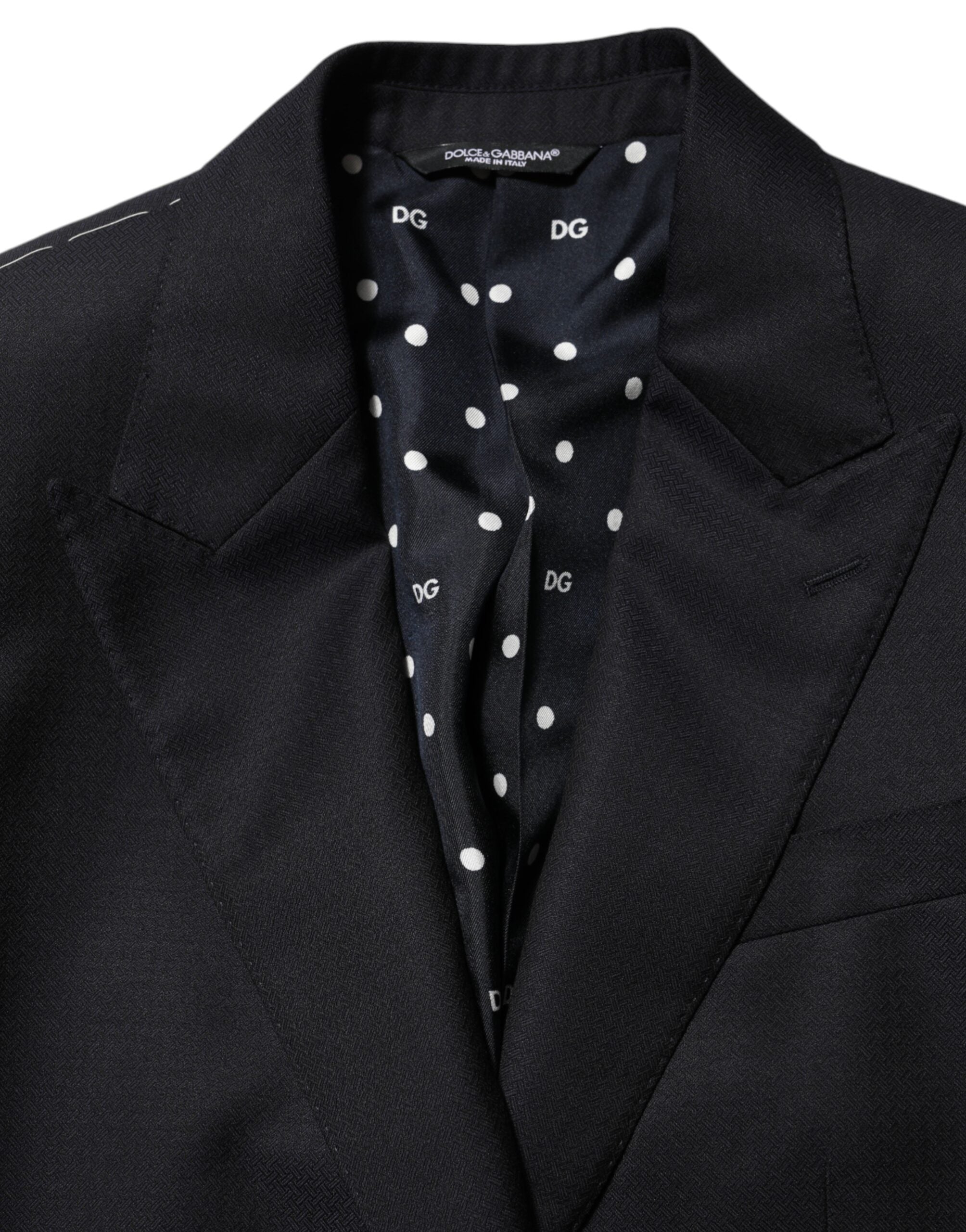 Dolce & Gabbana Black Wool NAPOLI 2 Button Men Suit Blazer Dolce & Gabbana