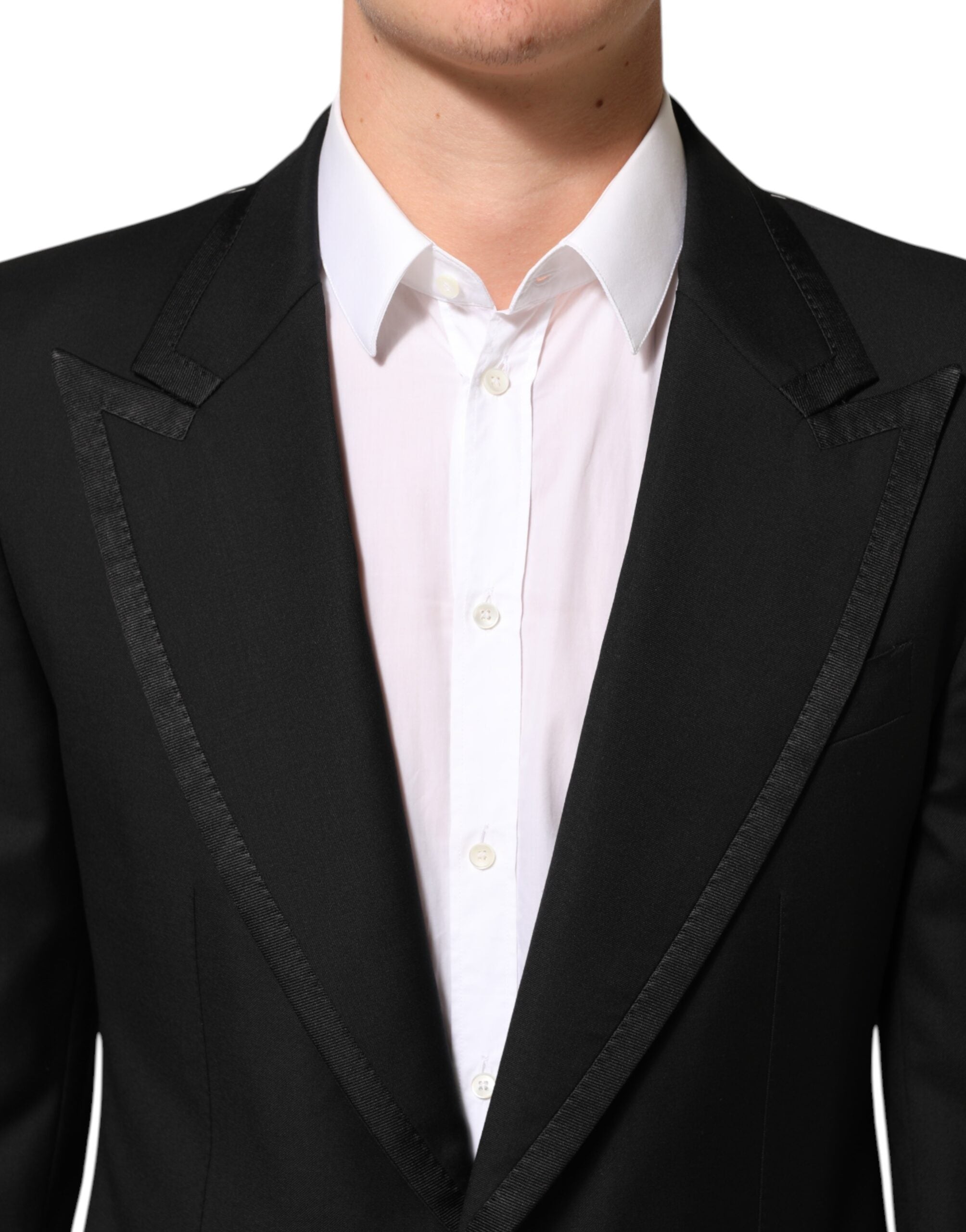 Dolce & Gabbana Black Wool 1 Button Suit Jacket Men Blazer Dolce & Gabbana