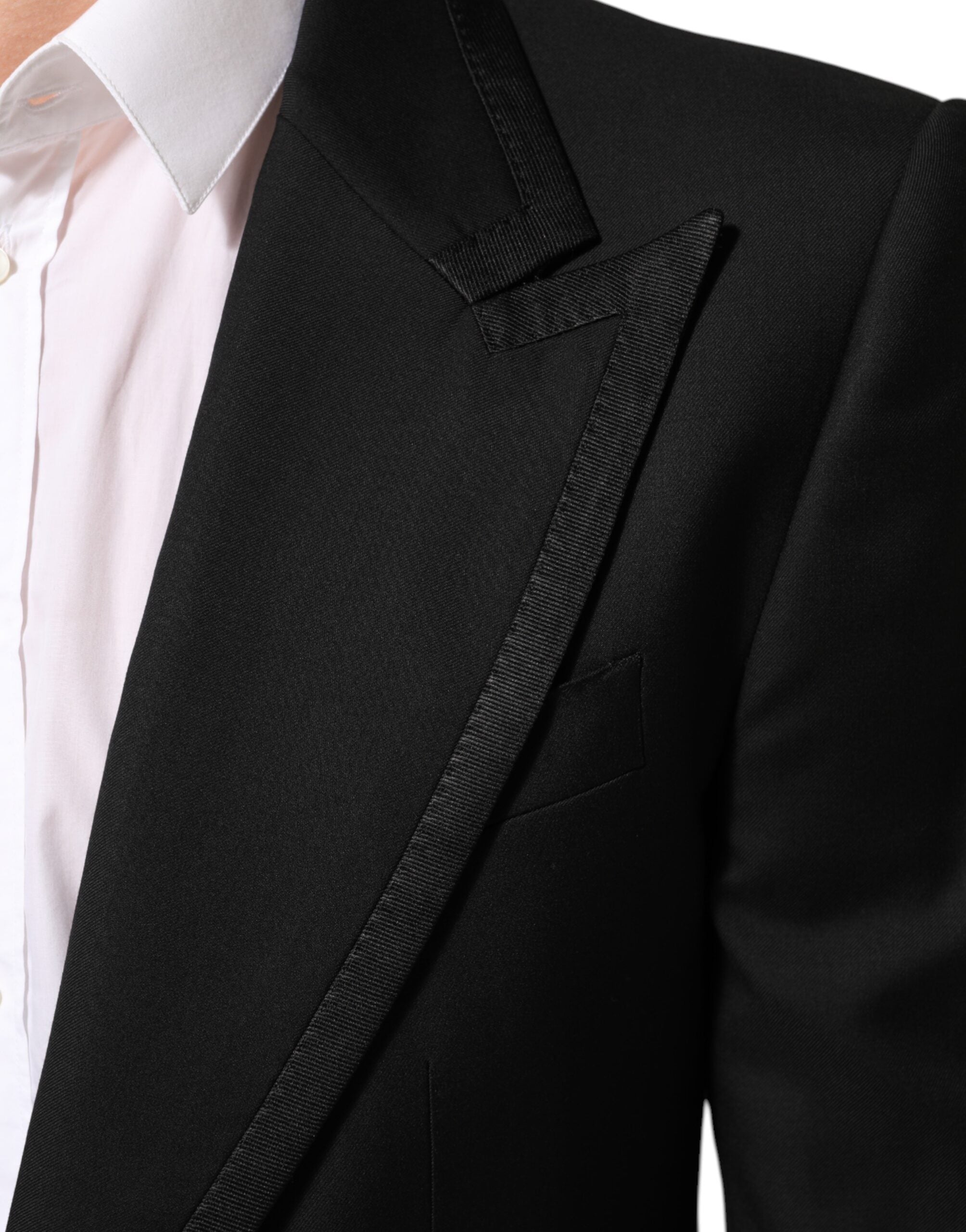 Dolce & Gabbana Black Wool 1 Button Suit Jacket Men Blazer Dolce & Gabbana