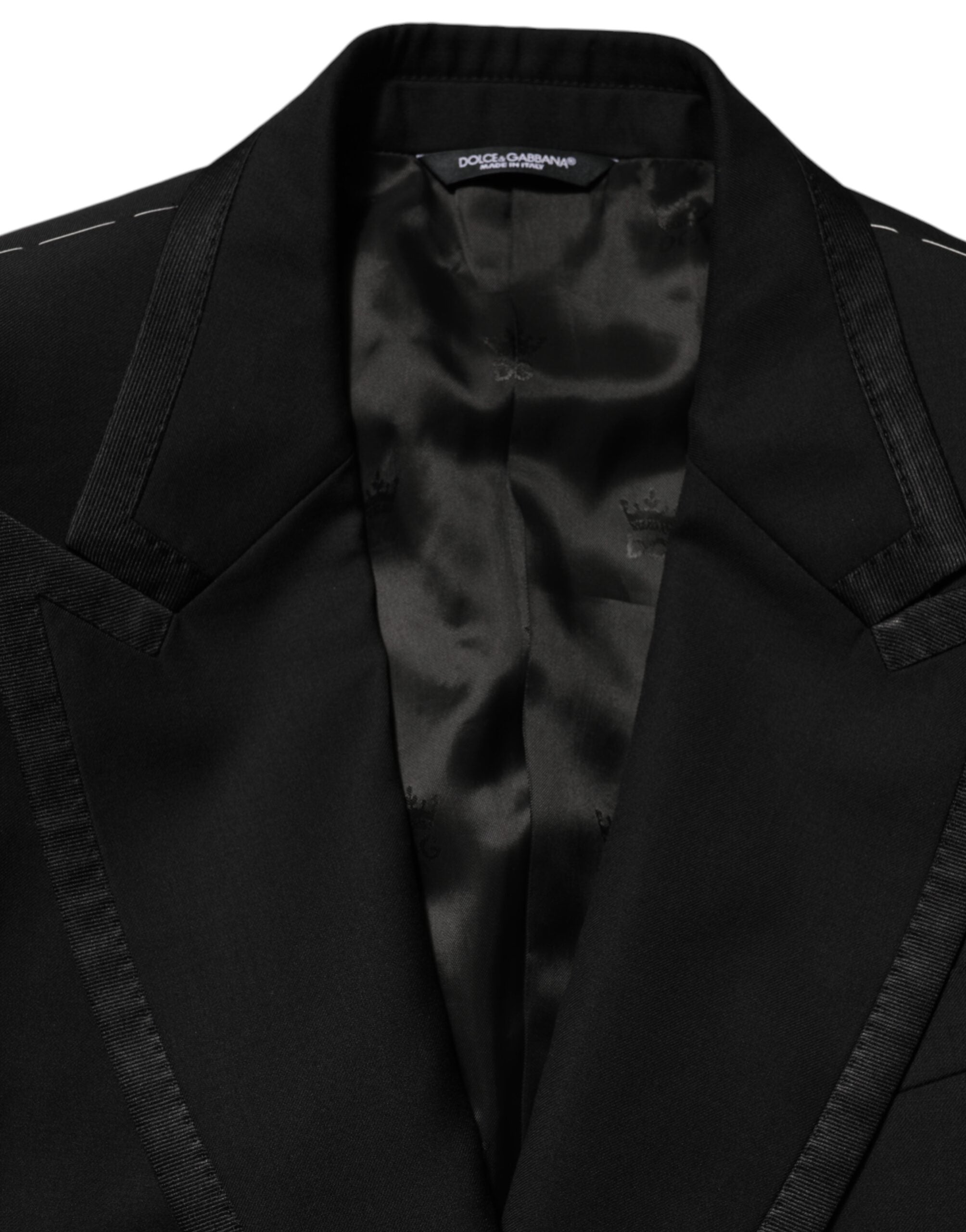 Dolce & Gabbana Black Wool 1 Button Suit Jacket Men Blazer Dolce & Gabbana