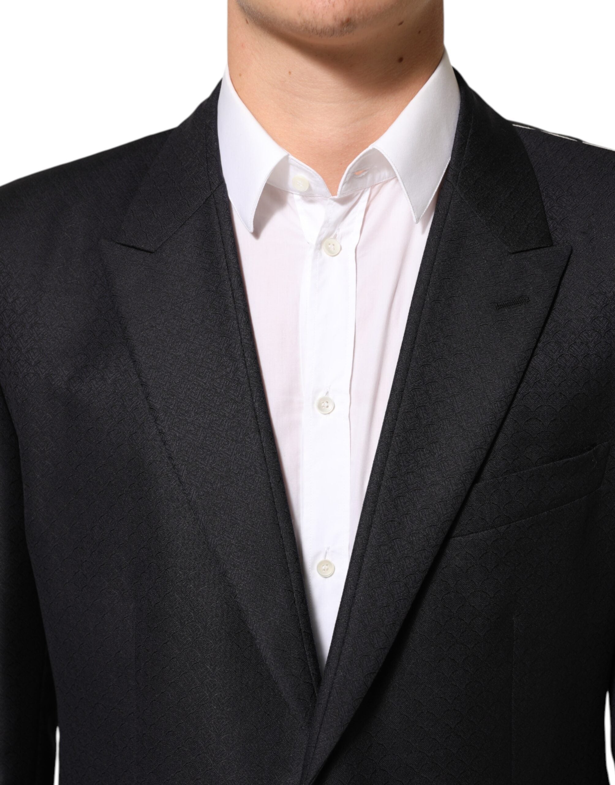 Dolce & Gabbana Black Wool 2 Buttons Suit Jacket Men Blazer Dolce & Gabbana