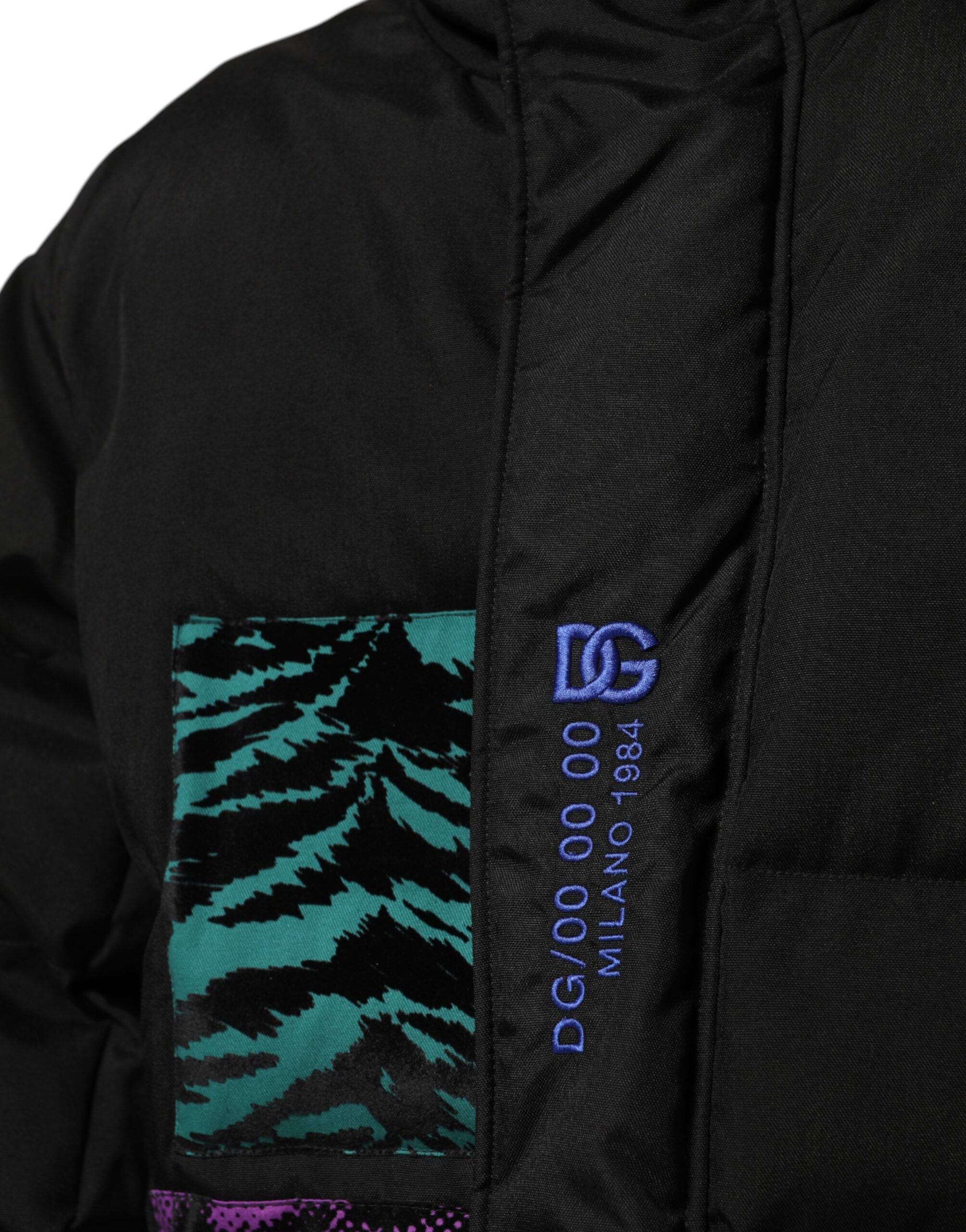 Dolce & Gabbana Black Nylon Puffer Men Full Zip Jacket Dolce & Gabbana