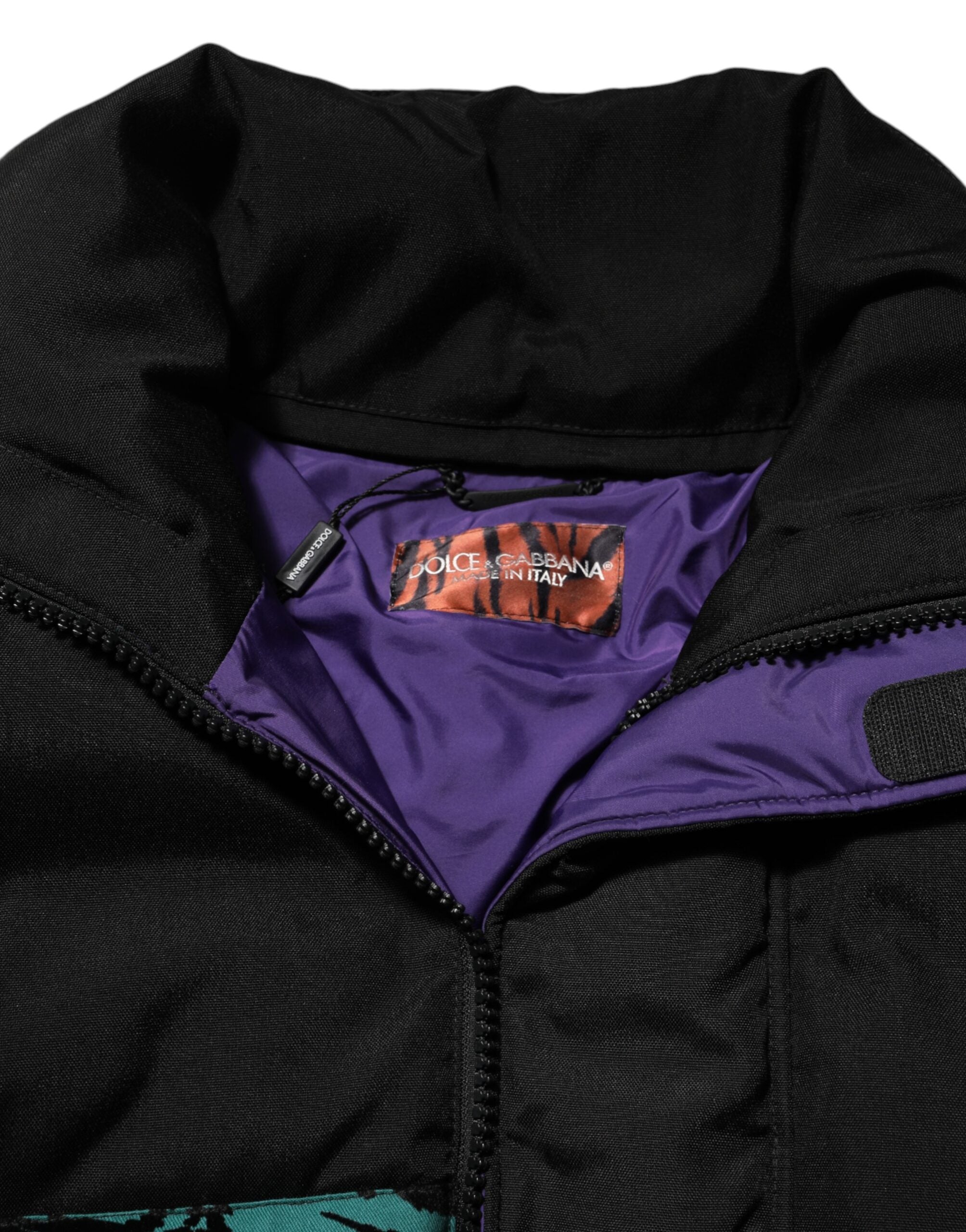 Dolce & Gabbana Black Nylon Puffer Men Full Zip Jacket Dolce & Gabbana