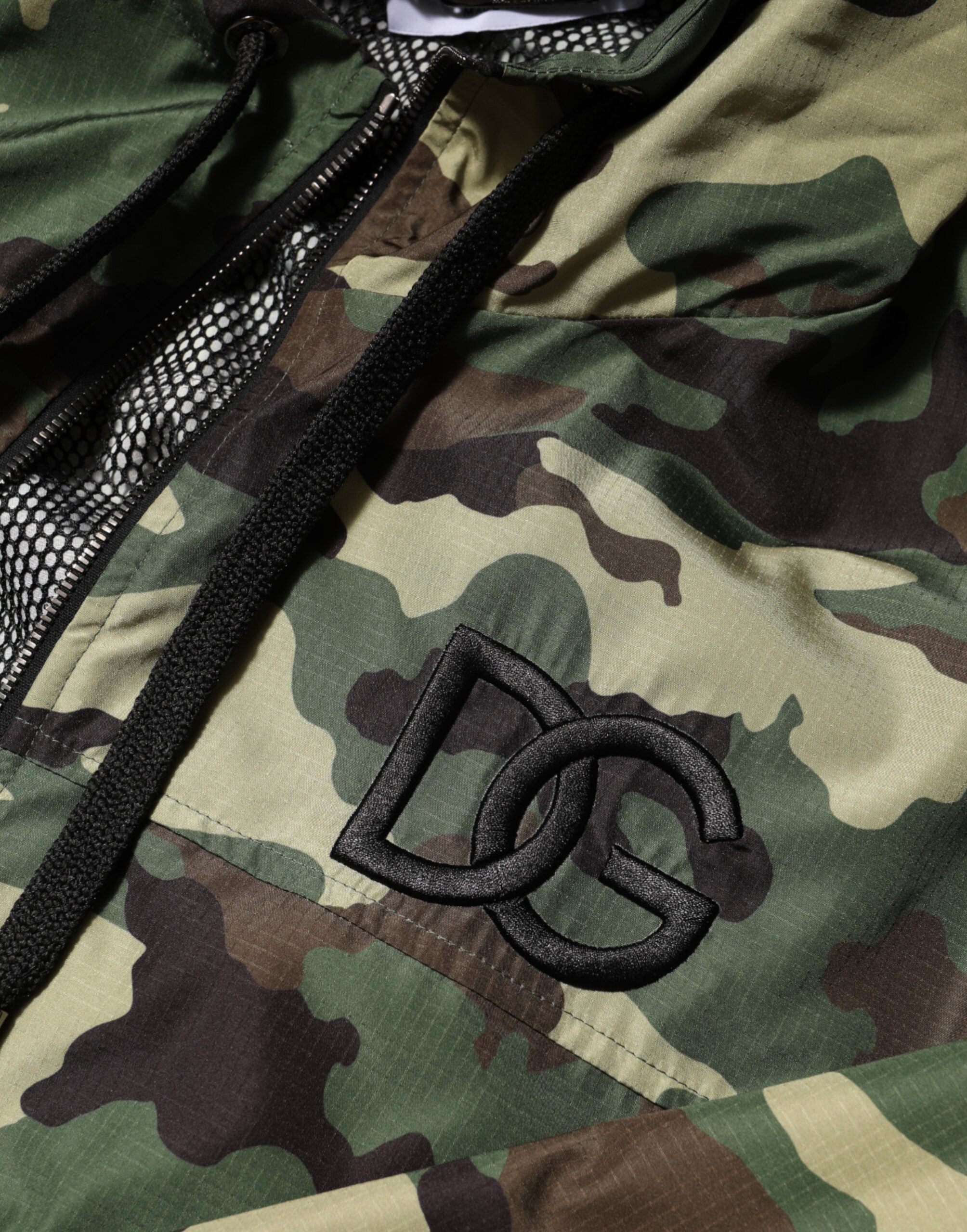 Dolce & Gabbana Green Camouflage Hooded Sweatshirt Jacket Dolce & Gabbana