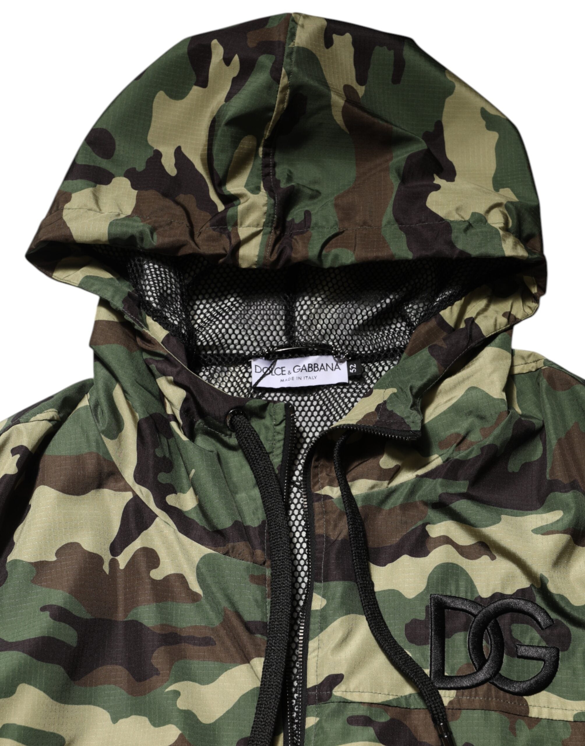 Dolce & Gabbana Green Camouflage Hooded Sweatshirt Jacket Dolce & Gabbana