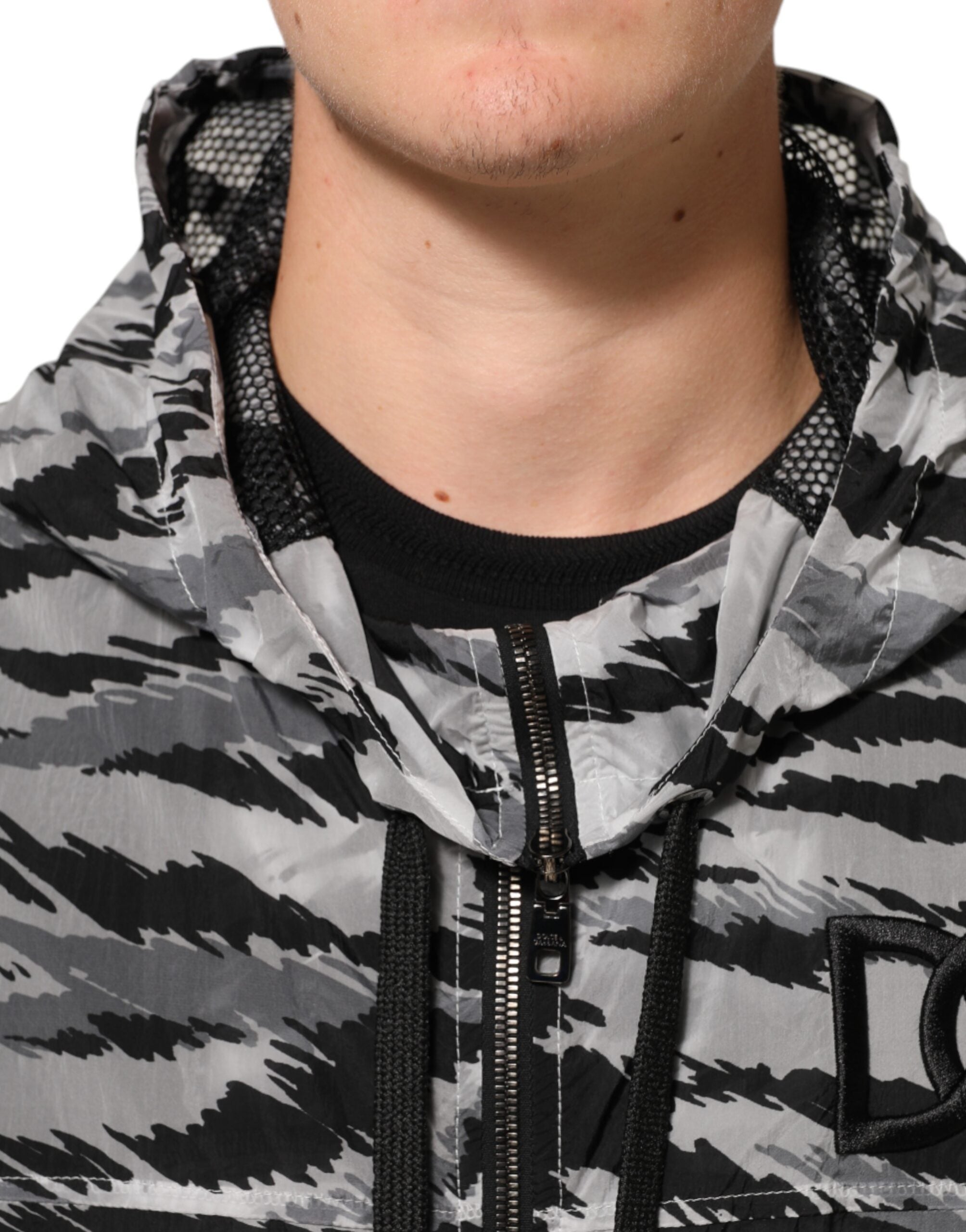 Dolce & Gabbana Gray Camouflage Hooded Sweatshirt Jacket Dolce & Gabbana