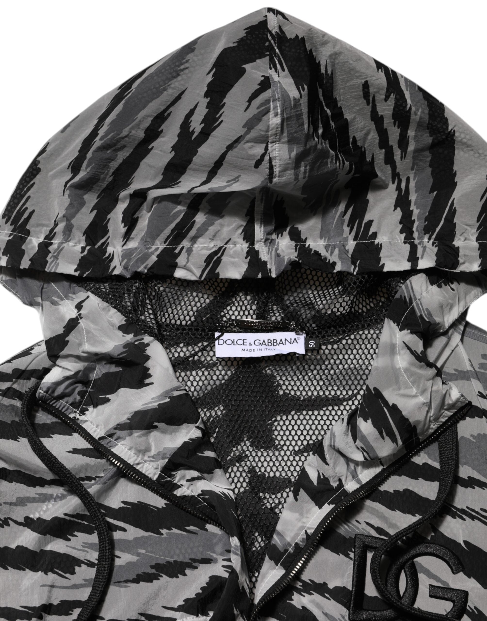 Dolce & Gabbana Gray Camouflage Hooded Sweatshirt Jacket Dolce & Gabbana