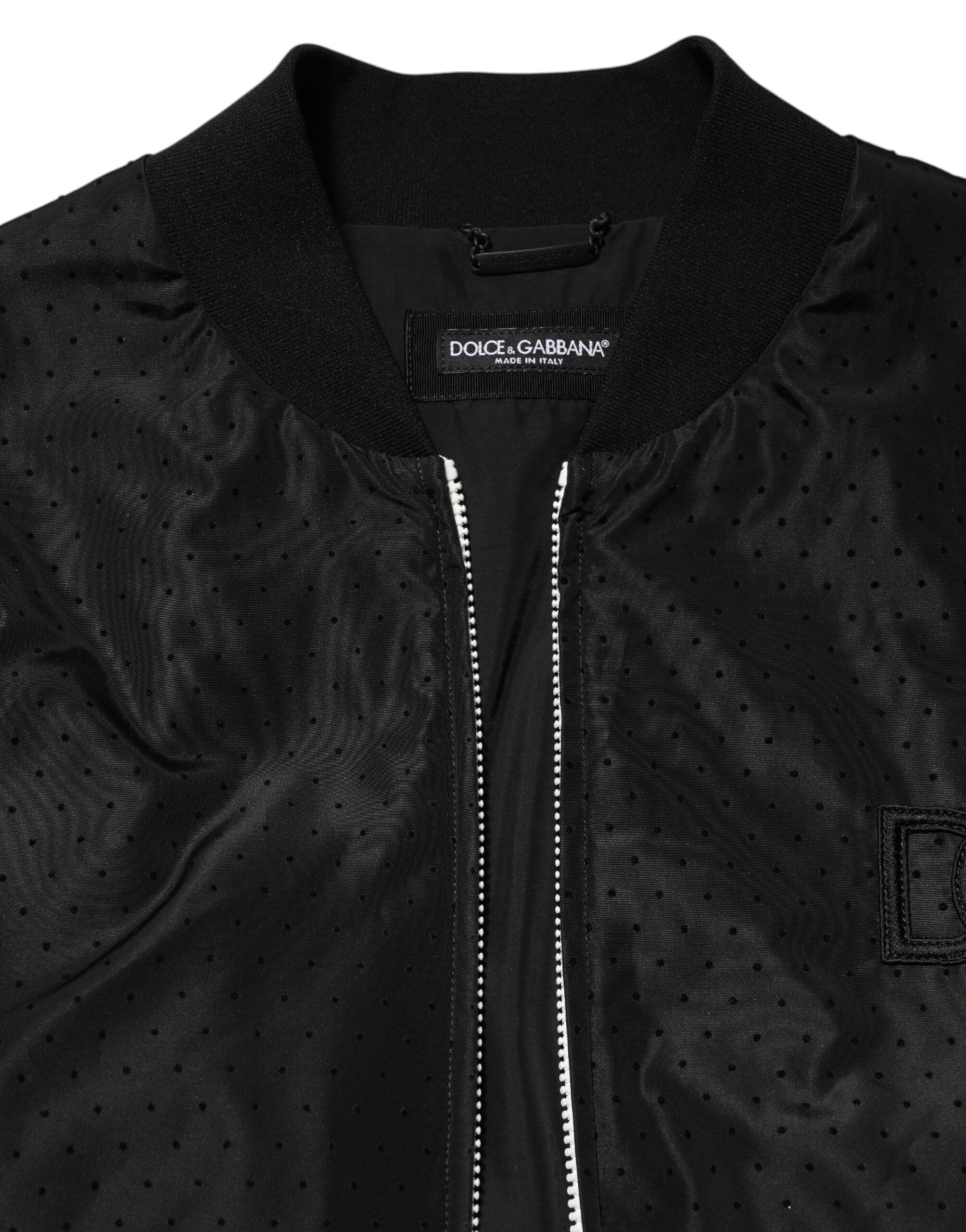 Dolce & Gabbana Black Acetate Full Zip Bomber Men Jacket Dolce & Gabbana