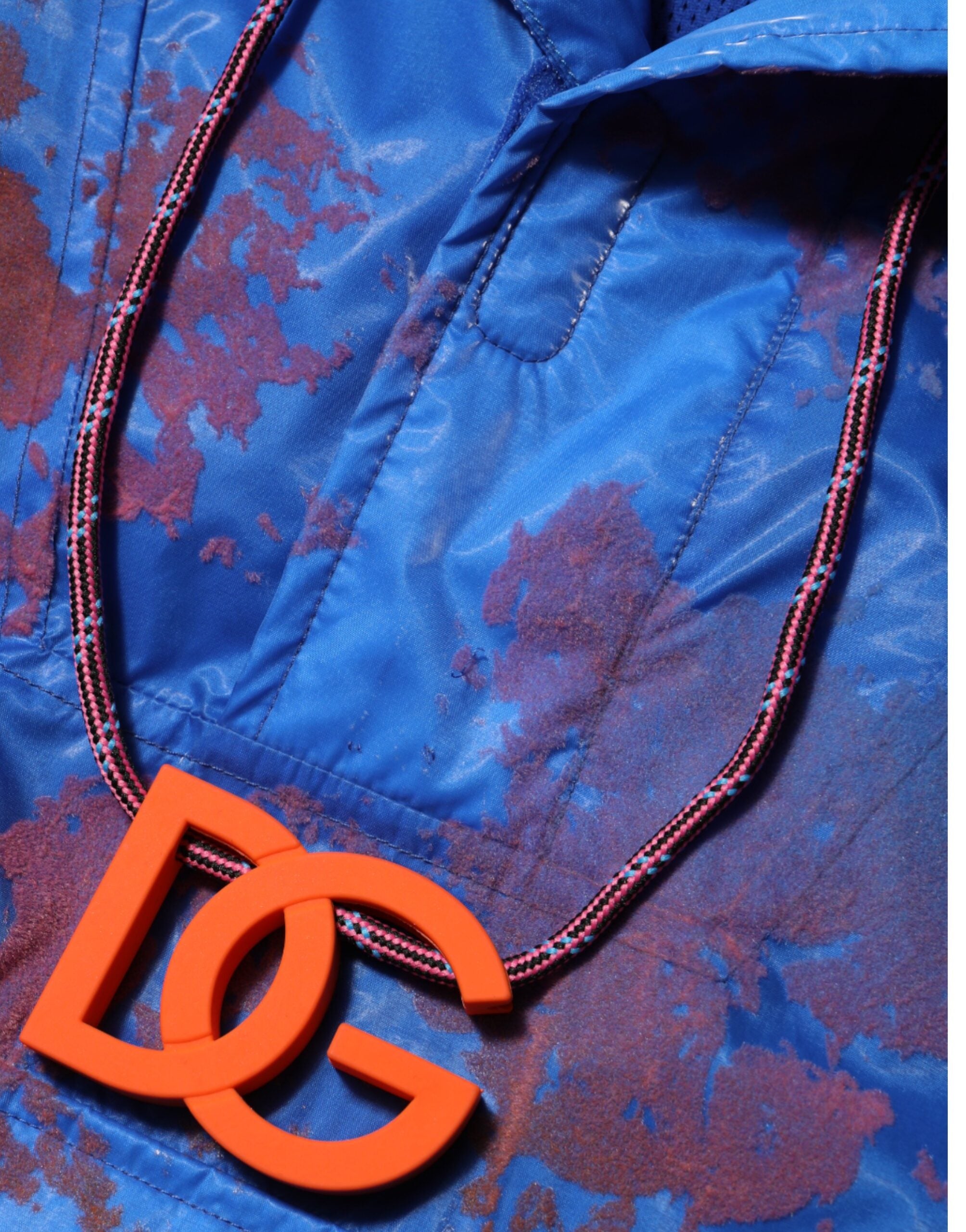 Dolce & Gabbana Blue Tie Dye Logo Hooded Sweatshirt Jacket Dolce & Gabbana