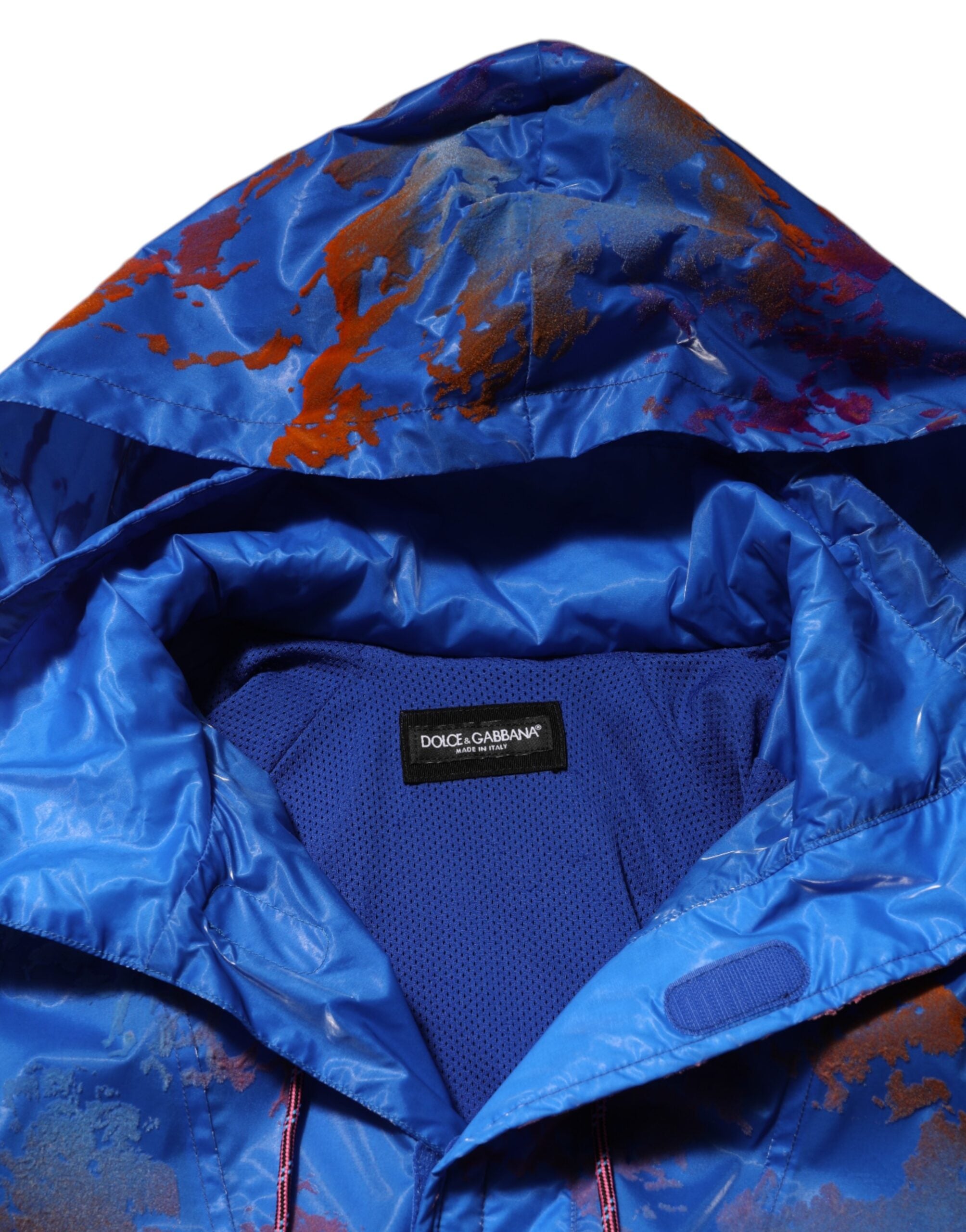 Dolce & Gabbana Blue Tie Dye Logo Hooded Sweatshirt Jacket Dolce & Gabbana