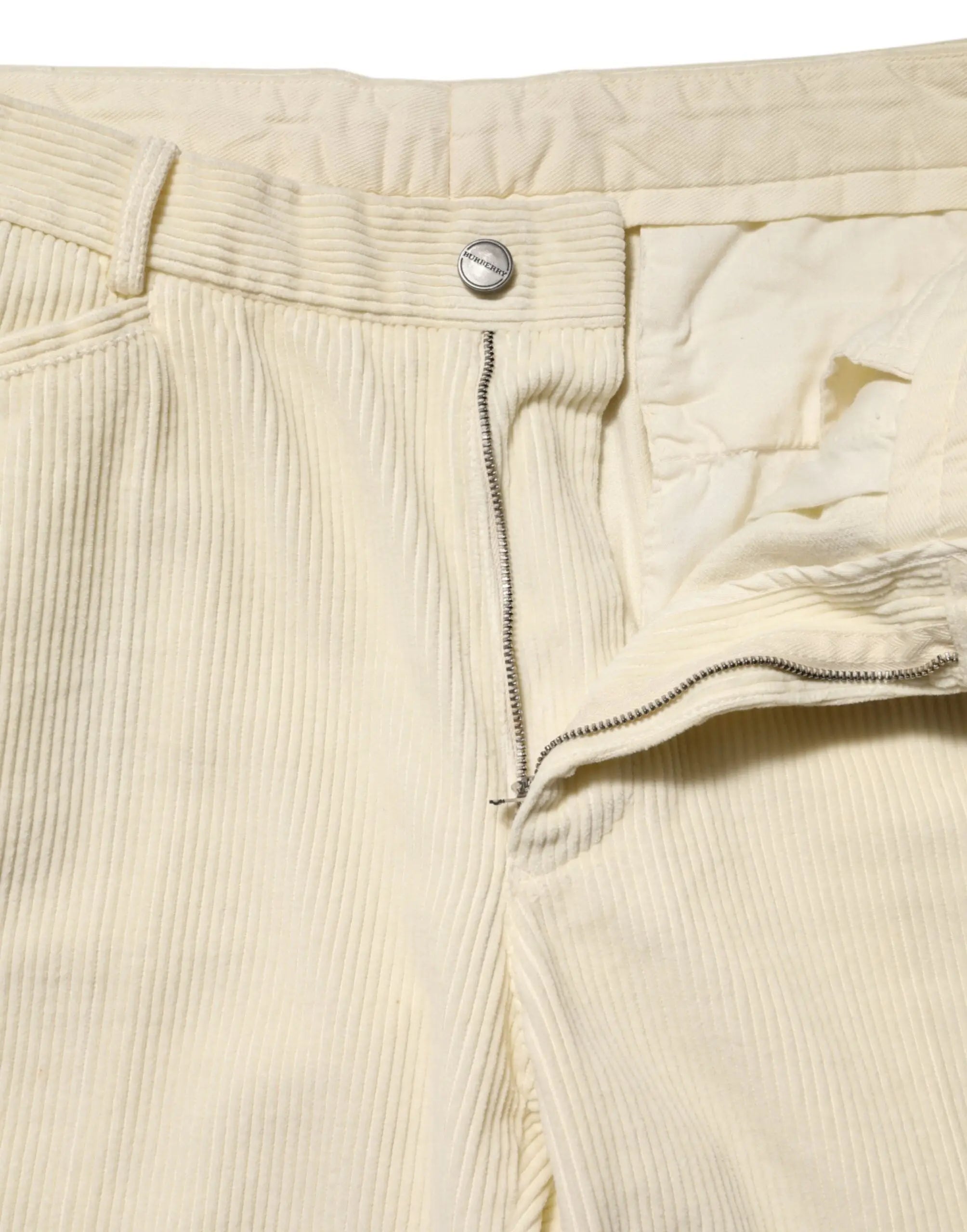 Burberry Beige Corduroy Cotton Straight Men Trouser Pants Burberry