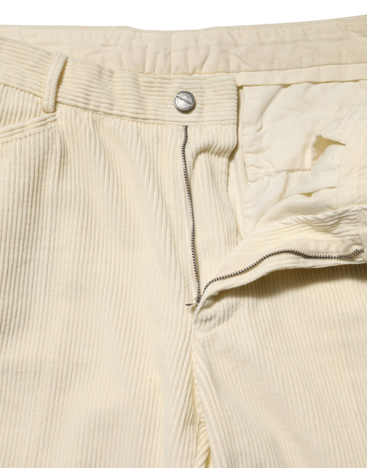 Burberry Beige Corduroy Cotton Straight Men Trouser Pants