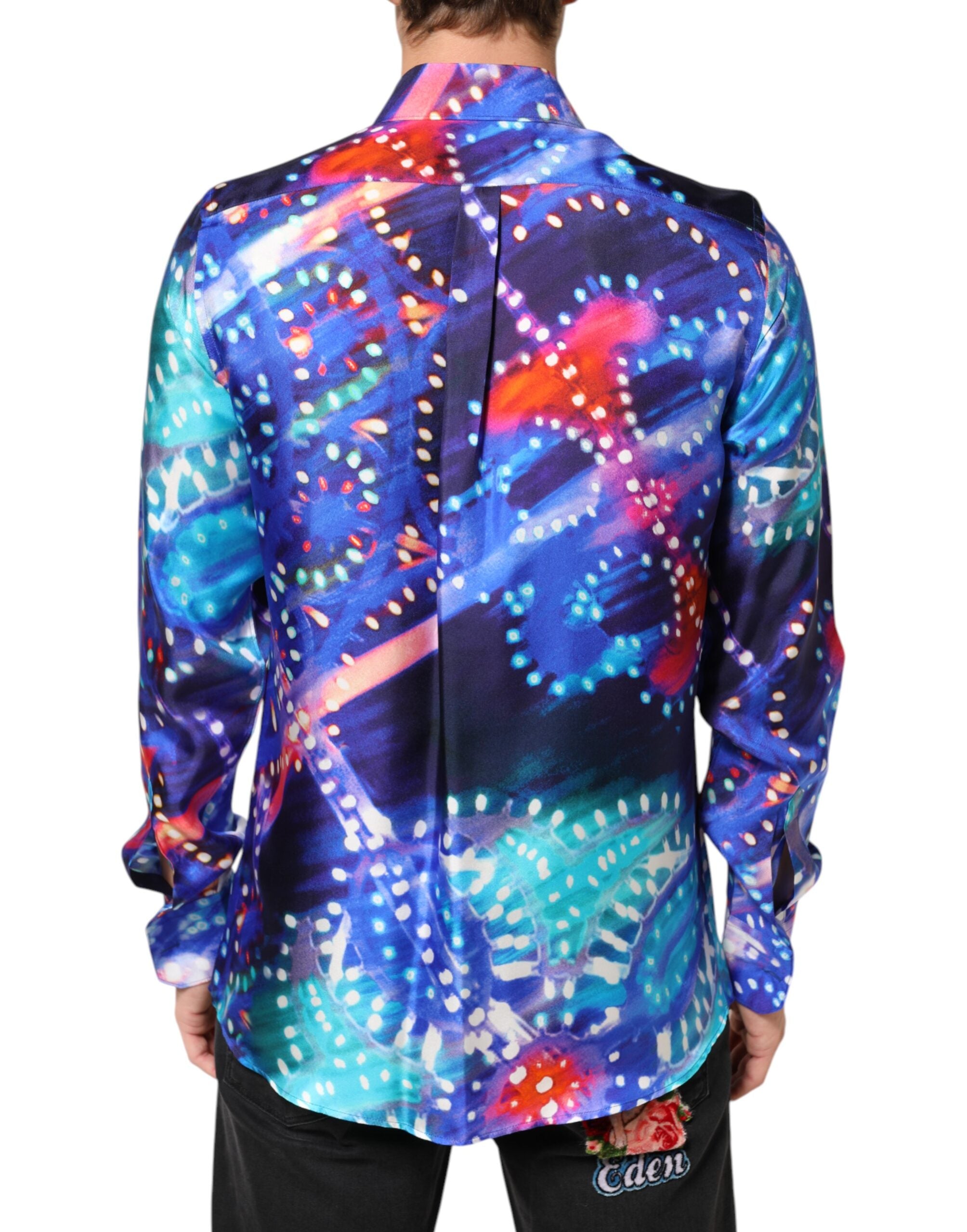 Dolce & Gabbana Multicolor Luminarie MARTINI Slim Men Shirt Dolce & Gabbana