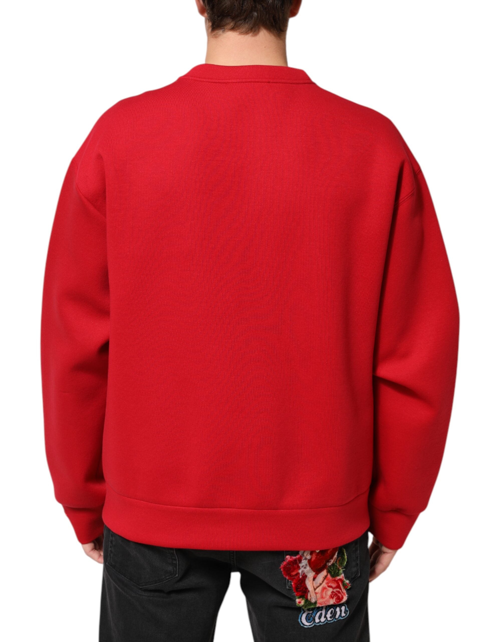 Dolce & Gabbana Red DG Logo Crew Neck Men Sweatshirt Sweater Dolce & Gabbana