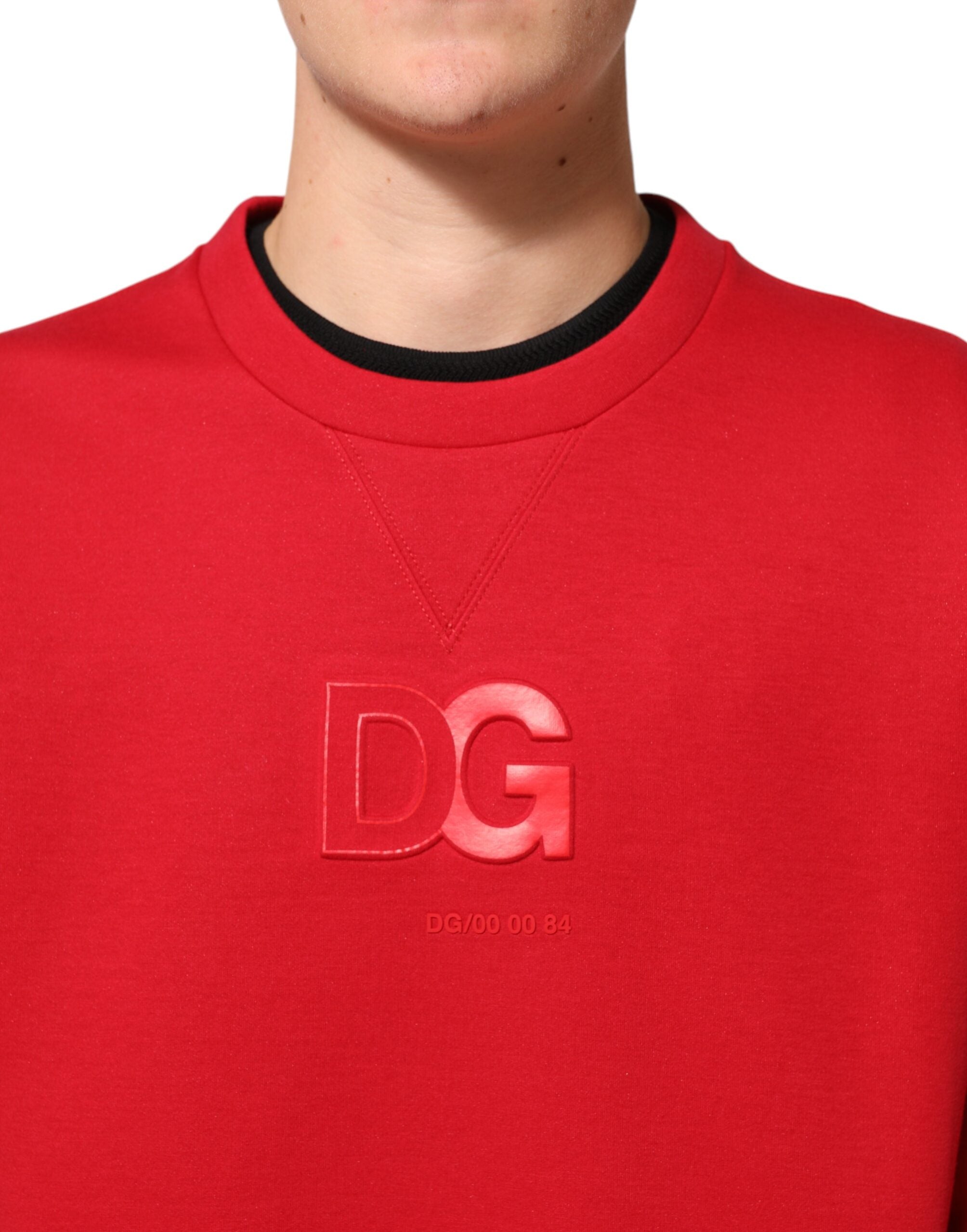 Dolce & Gabbana Red DG Logo Crew Neck Men Sweatshirt Sweater Dolce & Gabbana