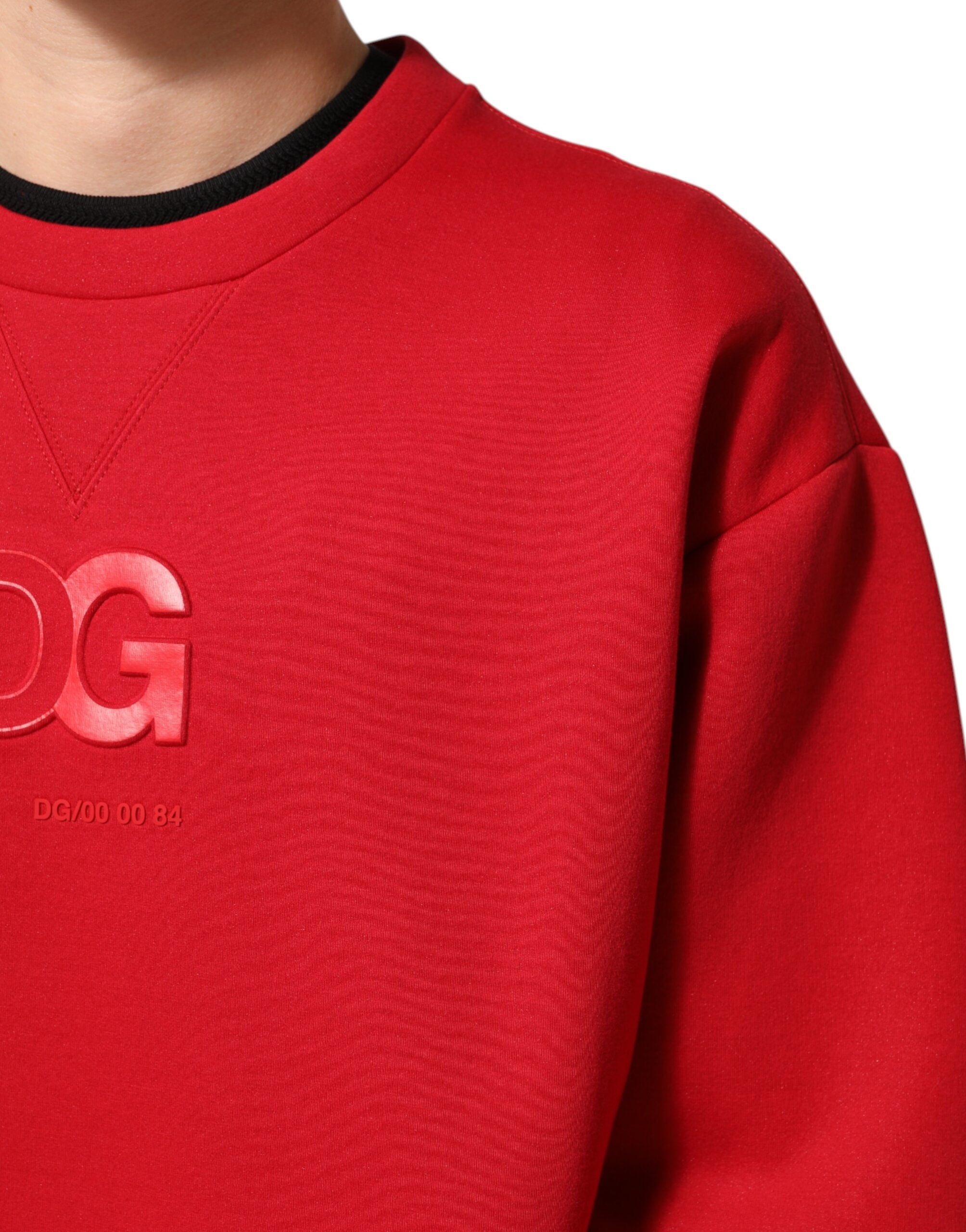 Dolce & Gabbana Red DG Logo Crew Neck Men Sweatshirt Sweater Dolce & Gabbana