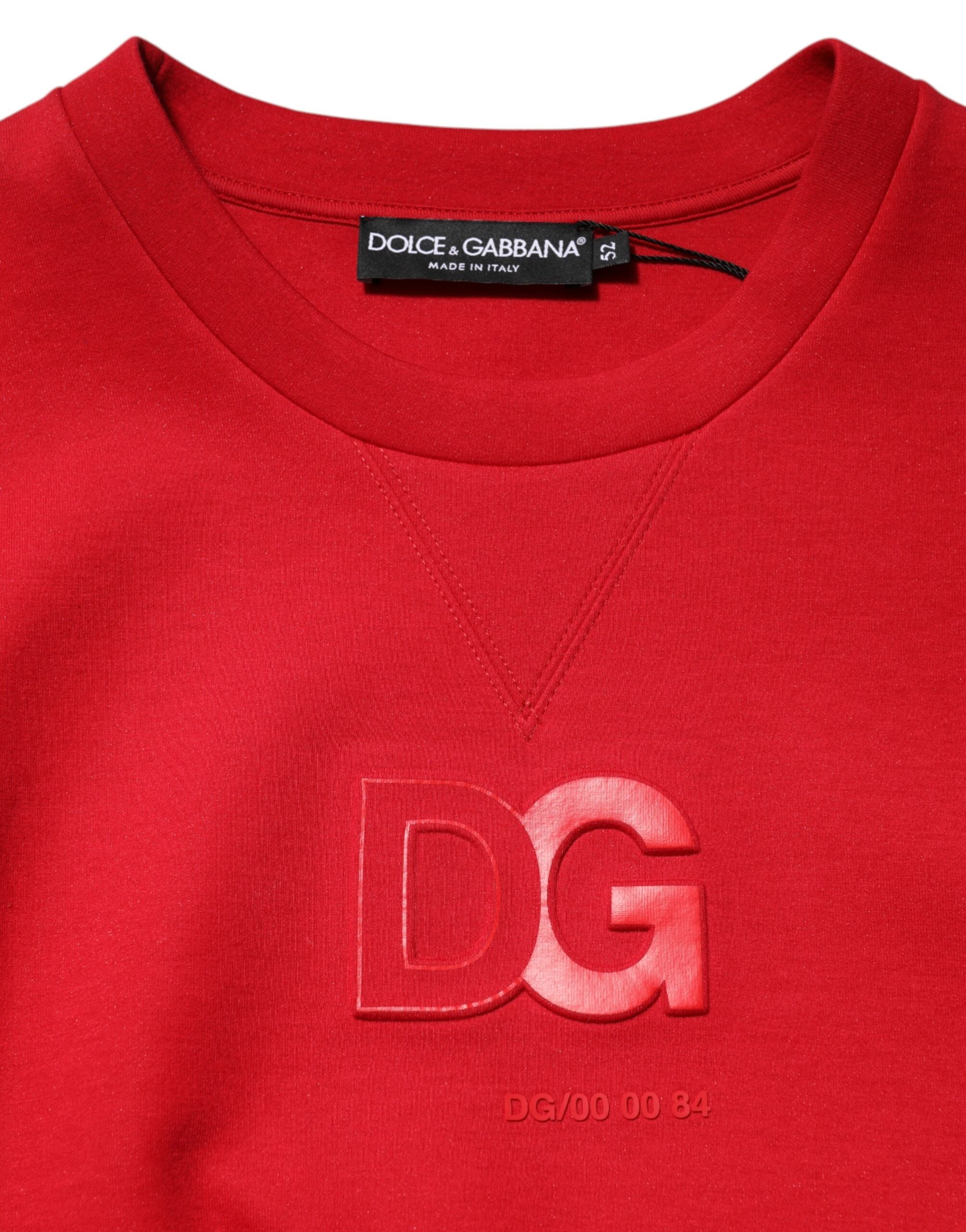 Dolce & Gabbana Red DG Logo Crew Neck Men Sweatshirt Sweater Dolce & Gabbana