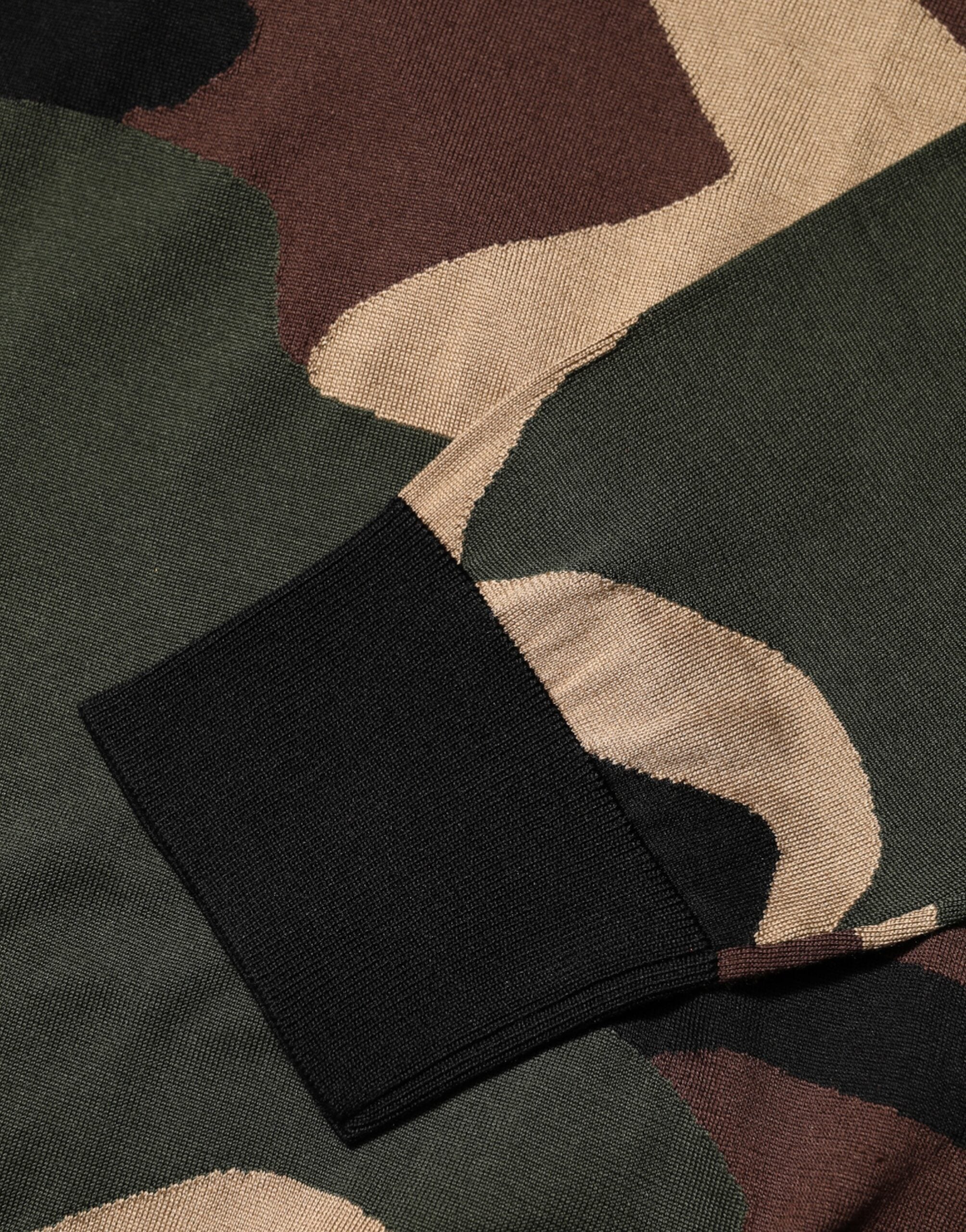 Dolce & Gabbana Multicolor Camouflage Crew Neck Men Pullover Sweater Dolce & Gabbana
