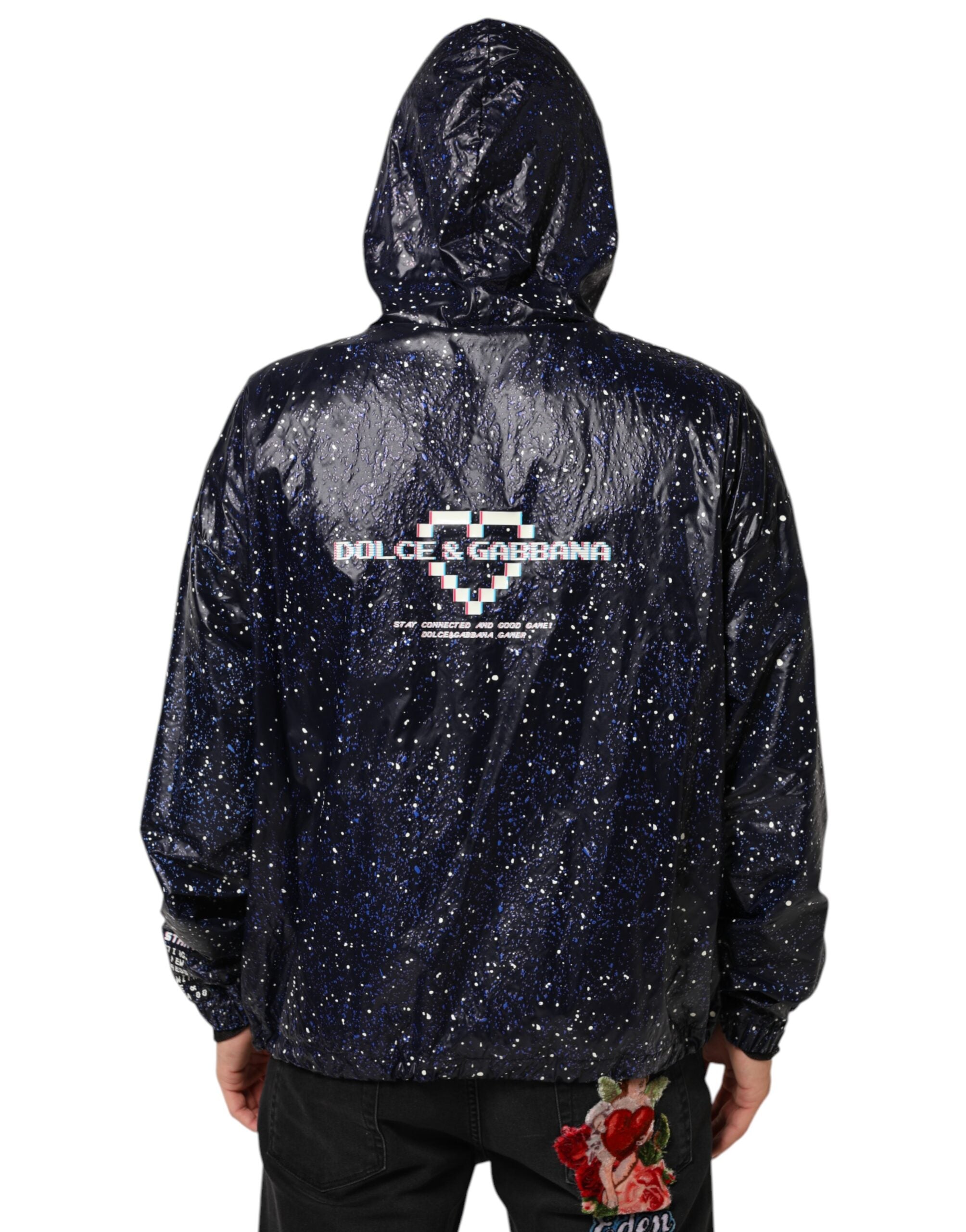 Dolce & Gabbana Blue D&G Game Hooded Men Sweatshirt Sweater Dolce & Gabbana