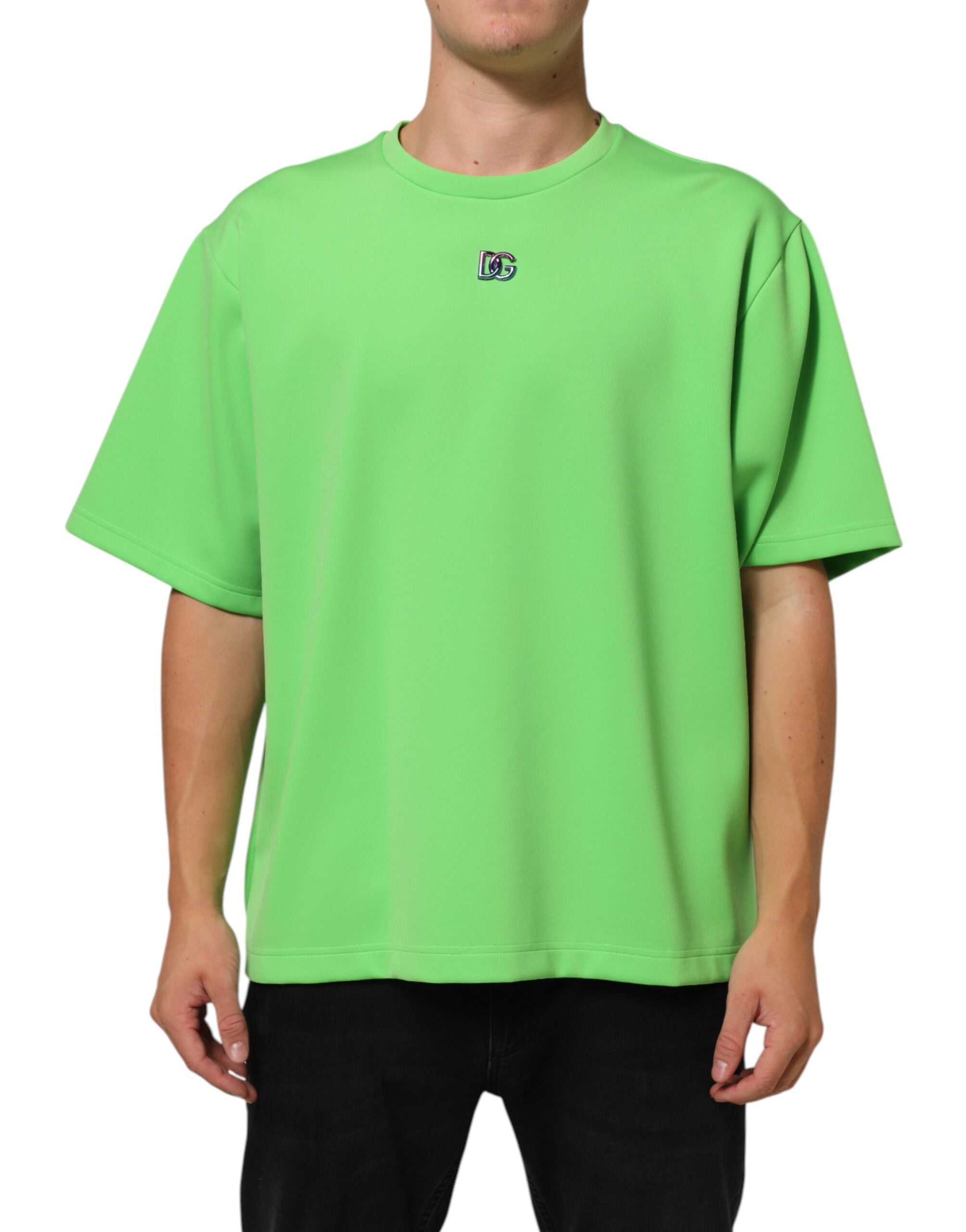 Dolce & Gabbana Green Logo Crew Neck Short Sleeves T-shirt Dolce & Gabbana