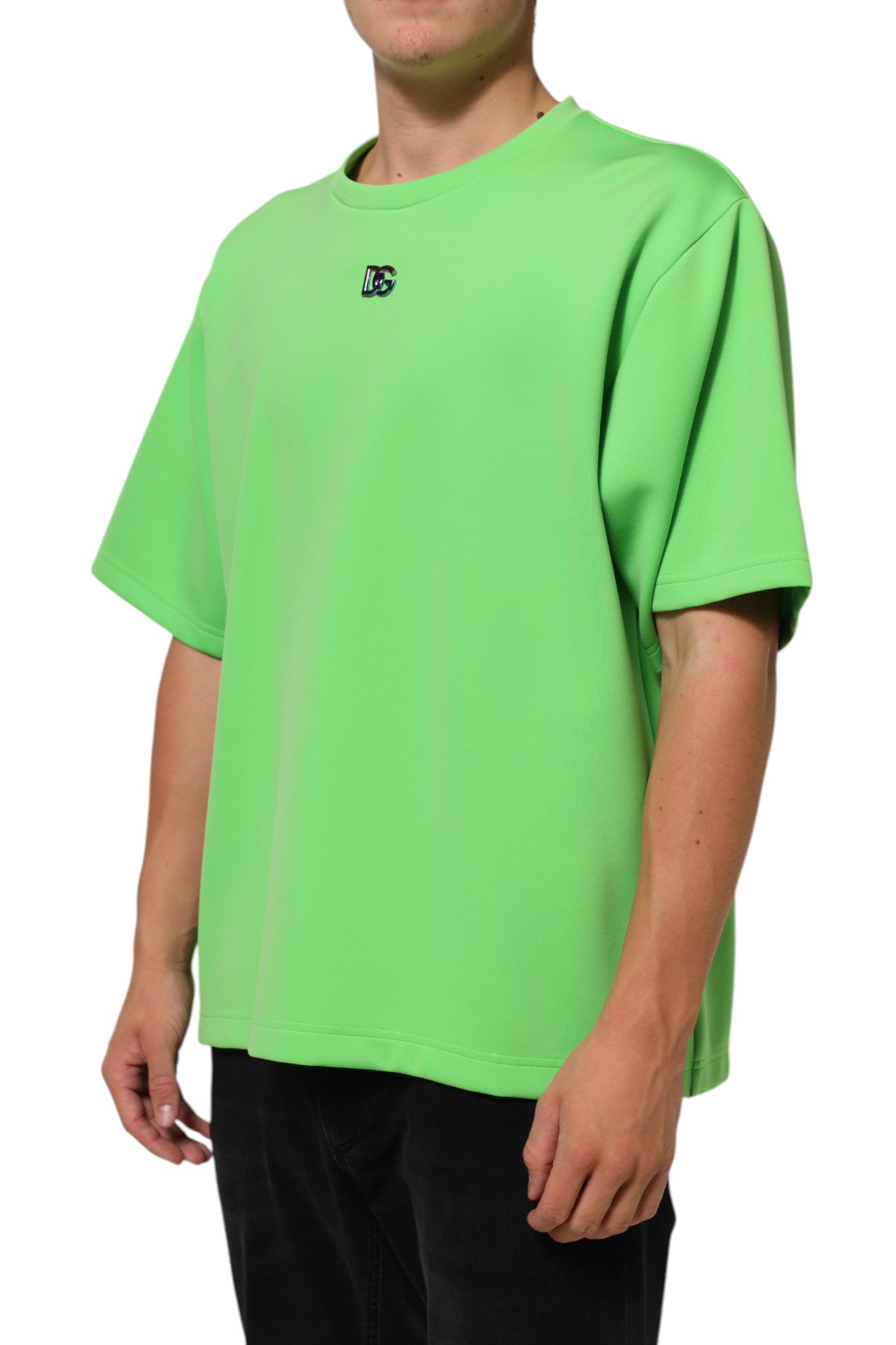 Dolce & Gabbana Green Logo Crew Neck Short Sleeves T-shirt Dolce & Gabbana