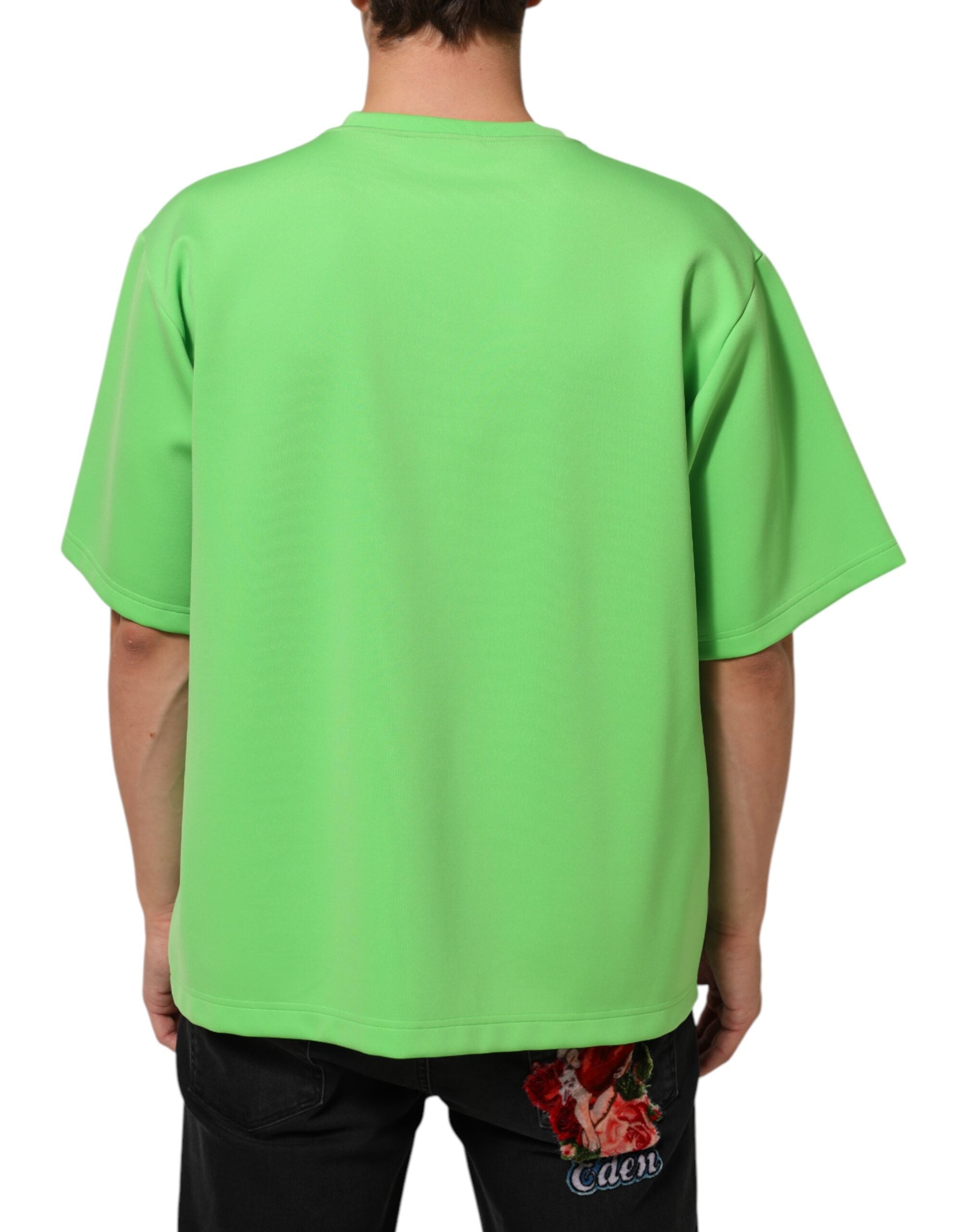 Dolce & Gabbana Green Logo Crew Neck Short Sleeves T-shirt Dolce & Gabbana