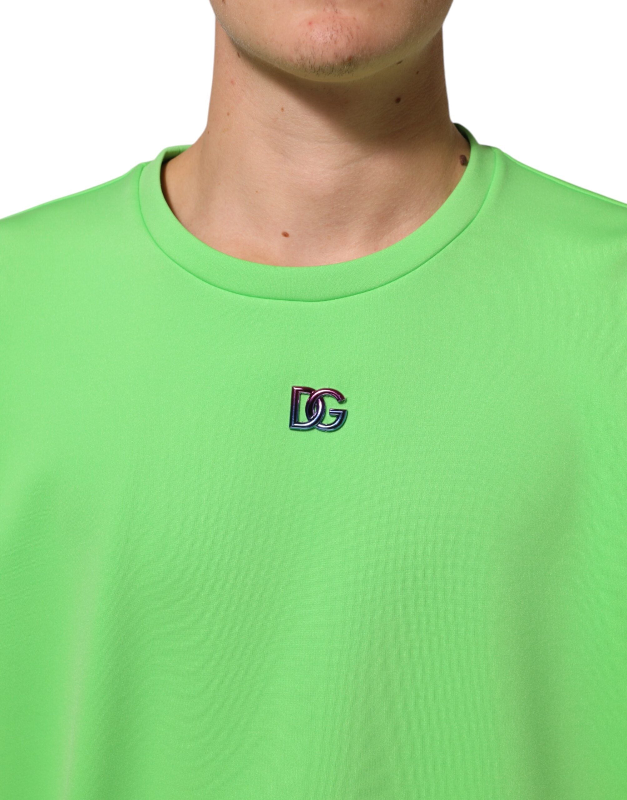 Dolce & Gabbana Green Logo Crew Neck Short Sleeves T-shirt Dolce & Gabbana