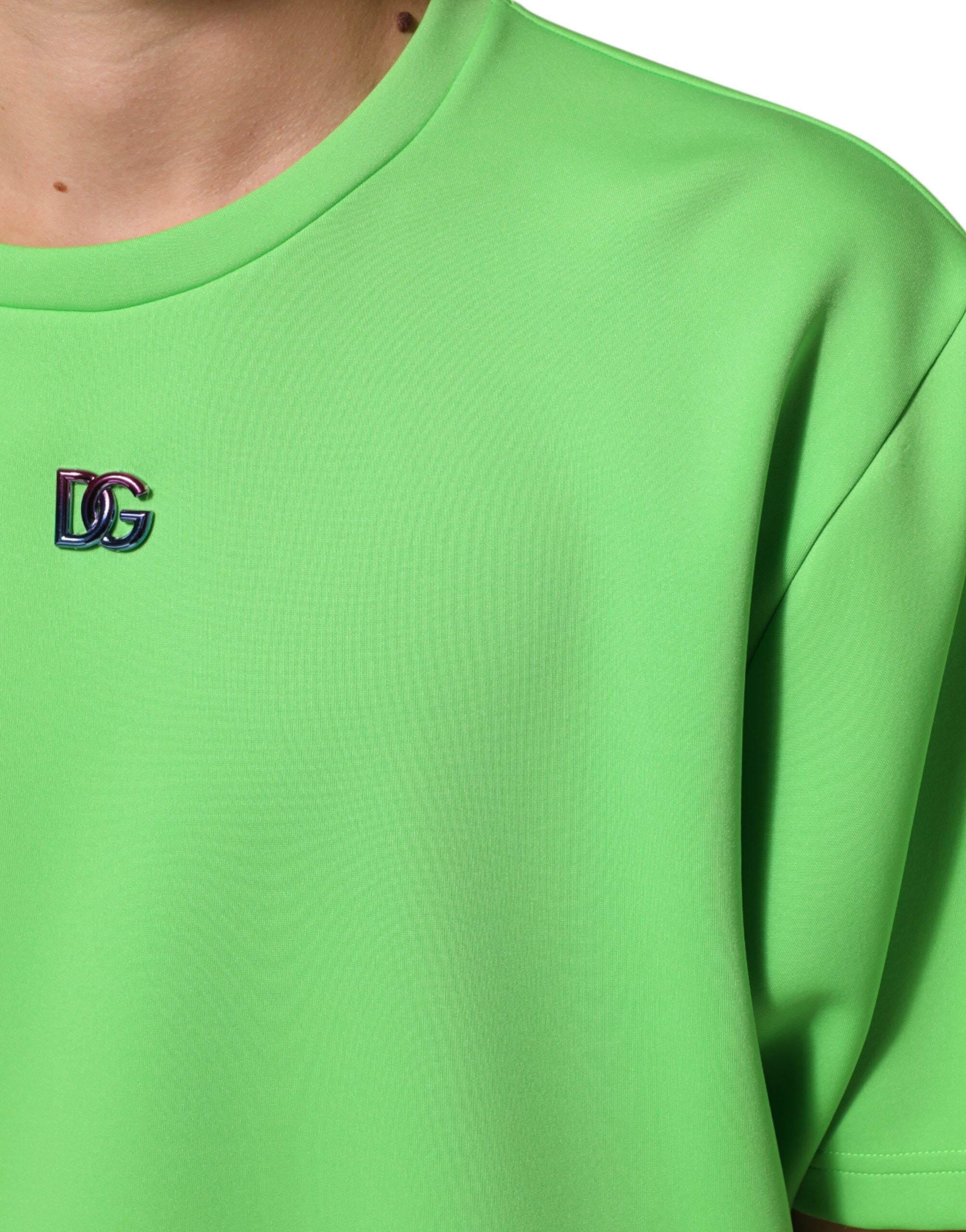 Dolce & Gabbana Green Logo Crew Neck Short Sleeves T-shirt Dolce & Gabbana