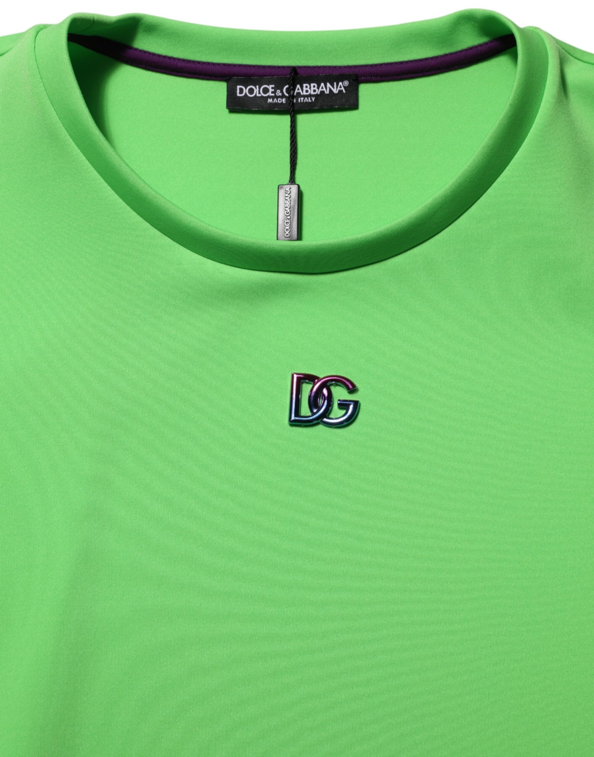 Dolce & Gabbana Green Logo Crew Neck Short Sleeves T-shirt Dolce & Gabbana