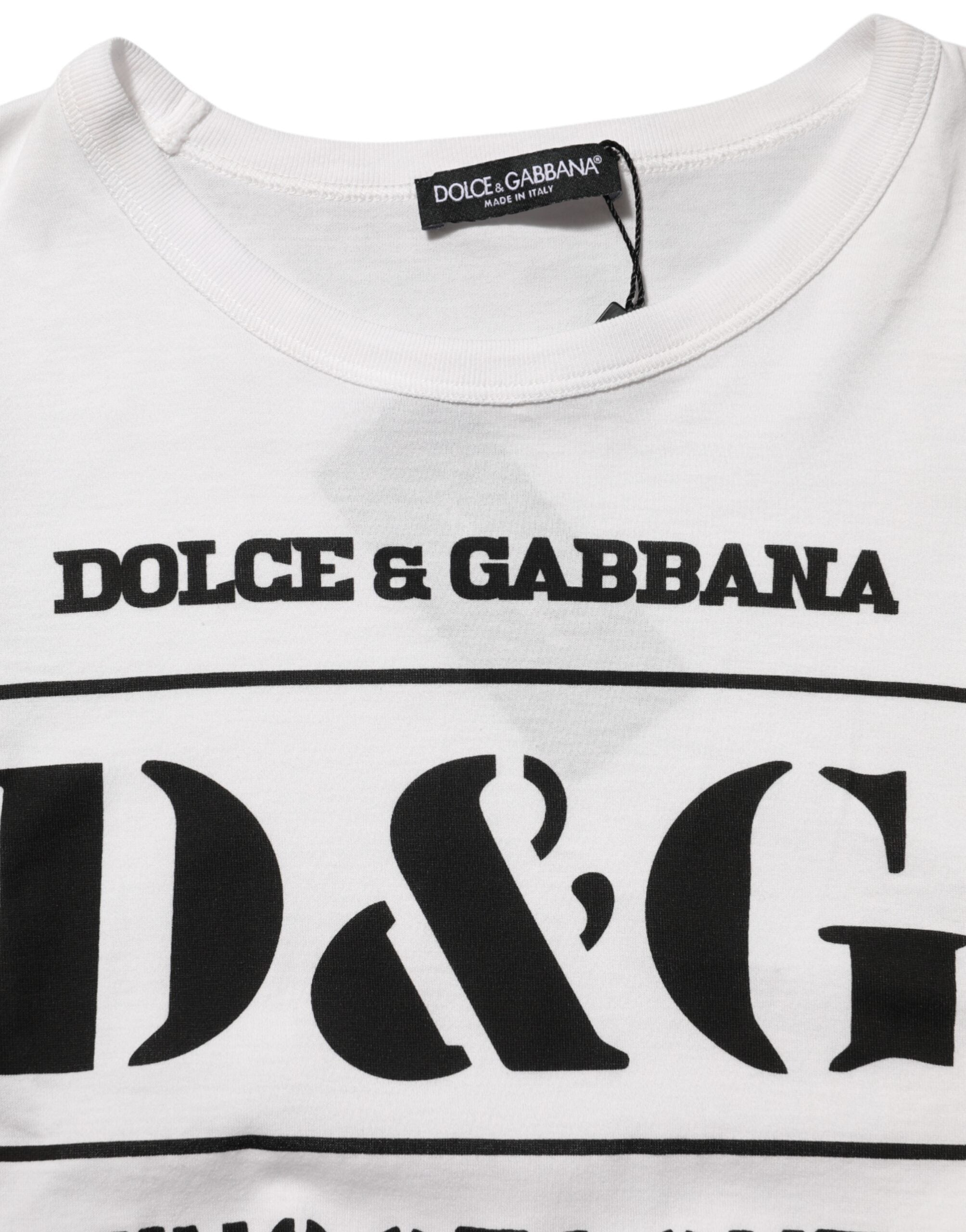 Dolce & Gabbana White Logo Camouflage Crew Neck Men T-shirt Dolce & Gabbana