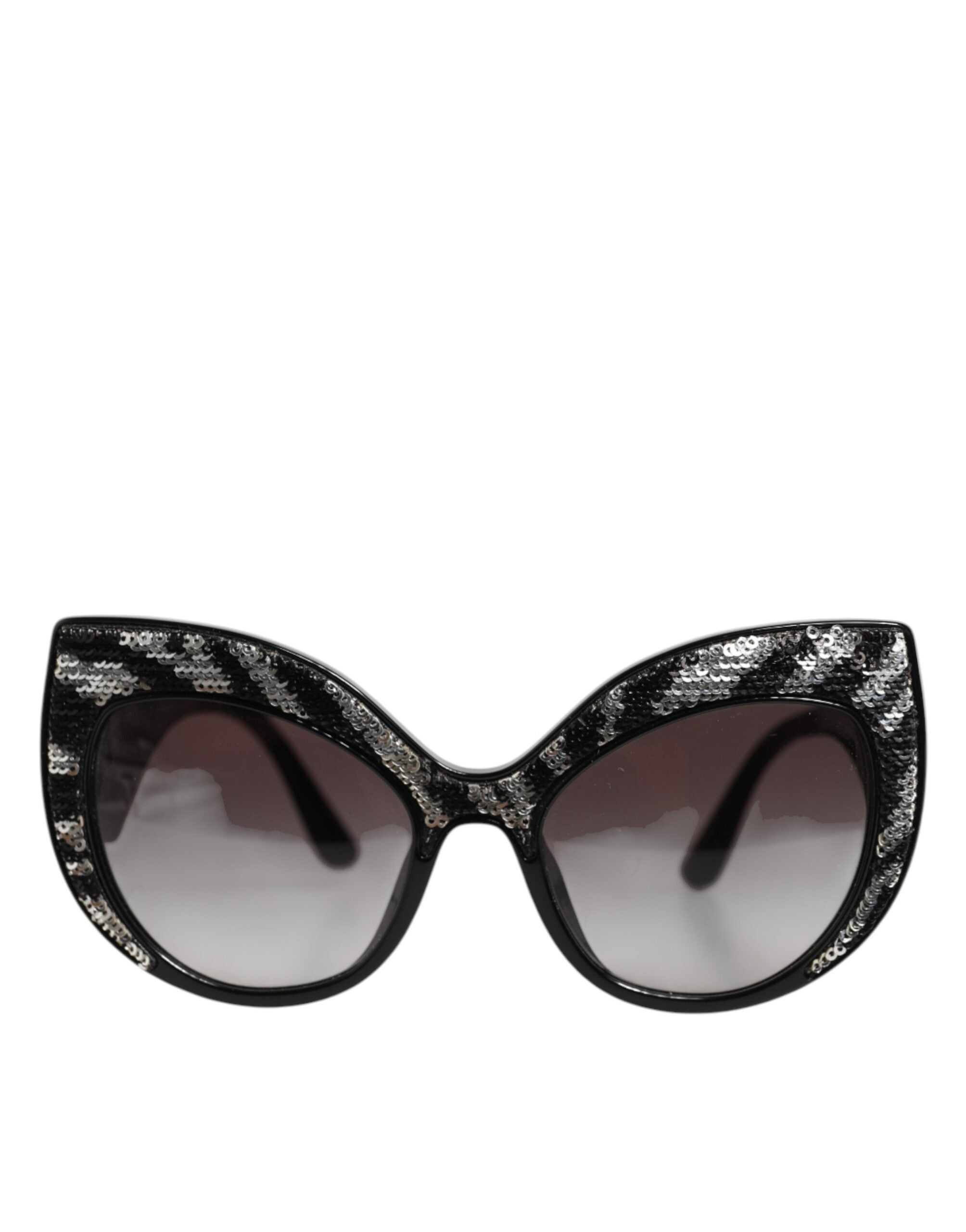 Dolce & Gabbana Black Silver Sequin Butterfly Polarized Sunglasses Dolce & Gabbana