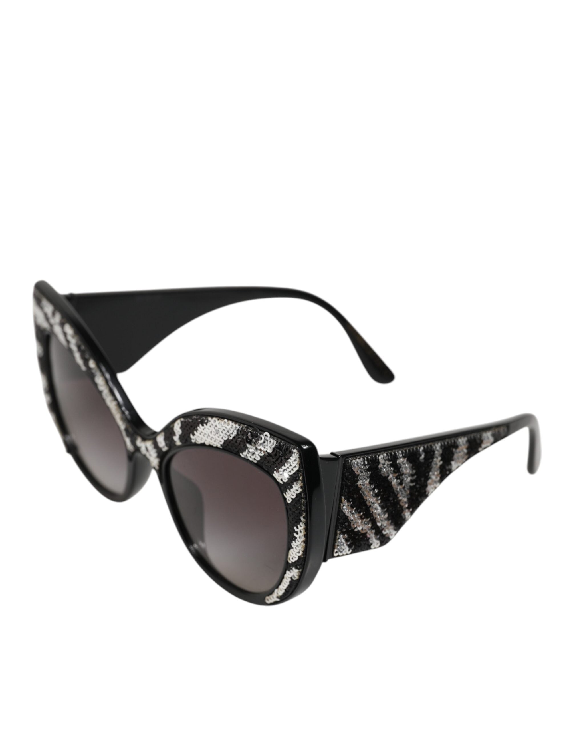 Dolce & Gabbana Black Silver Sequin Butterfly Polarized Sunglasses Dolce & Gabbana