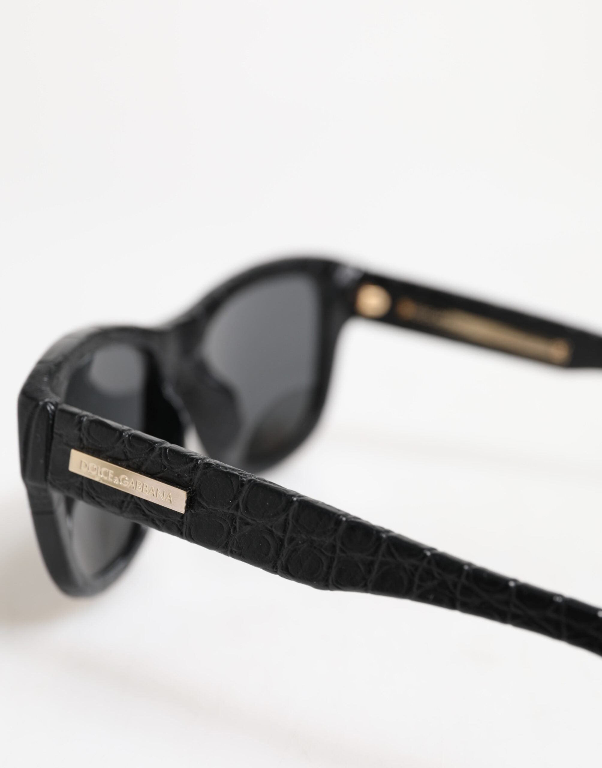 Dolce & Gabbana DG4177 Black Leather Frame Tinted Lens Sunglasses Dolce & Gabbana