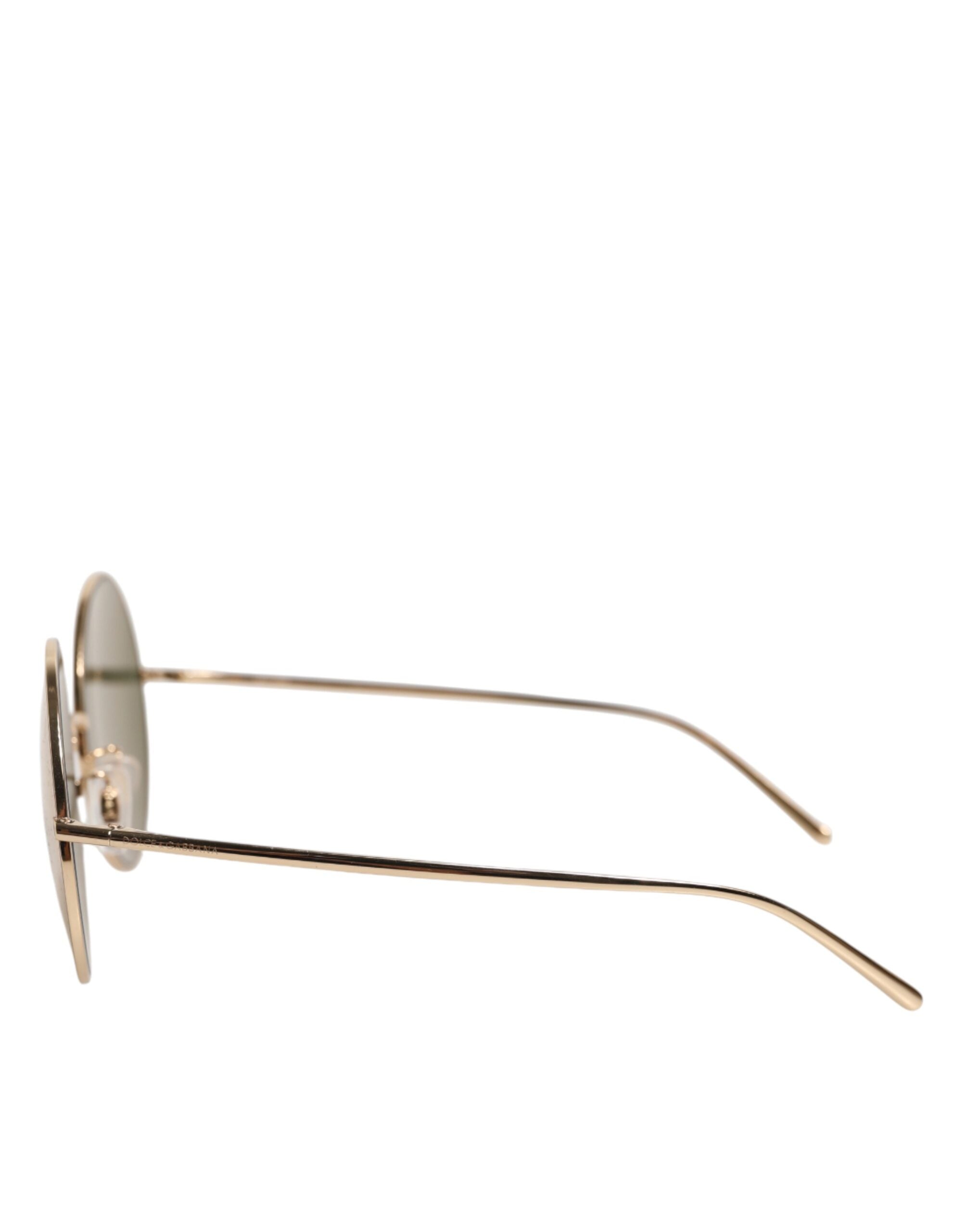 Dolce & Gabbana Gold Metal Round Shades Eyewear Sunglasses Dolce & Gabbana