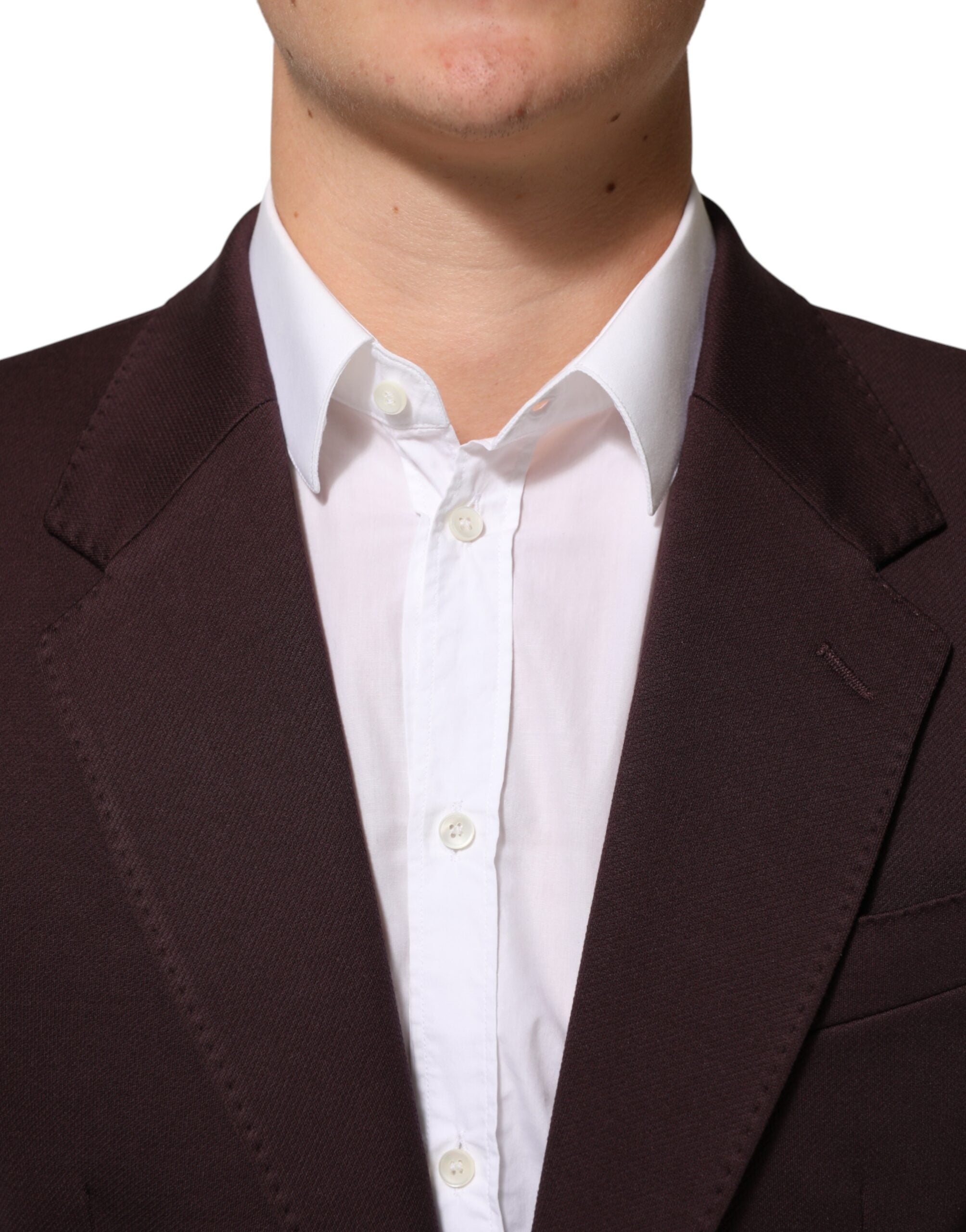 Dolce & Gabbana Maroon Cotton 2 Buttons Suit Jacket Blazer Dolce & Gabbana