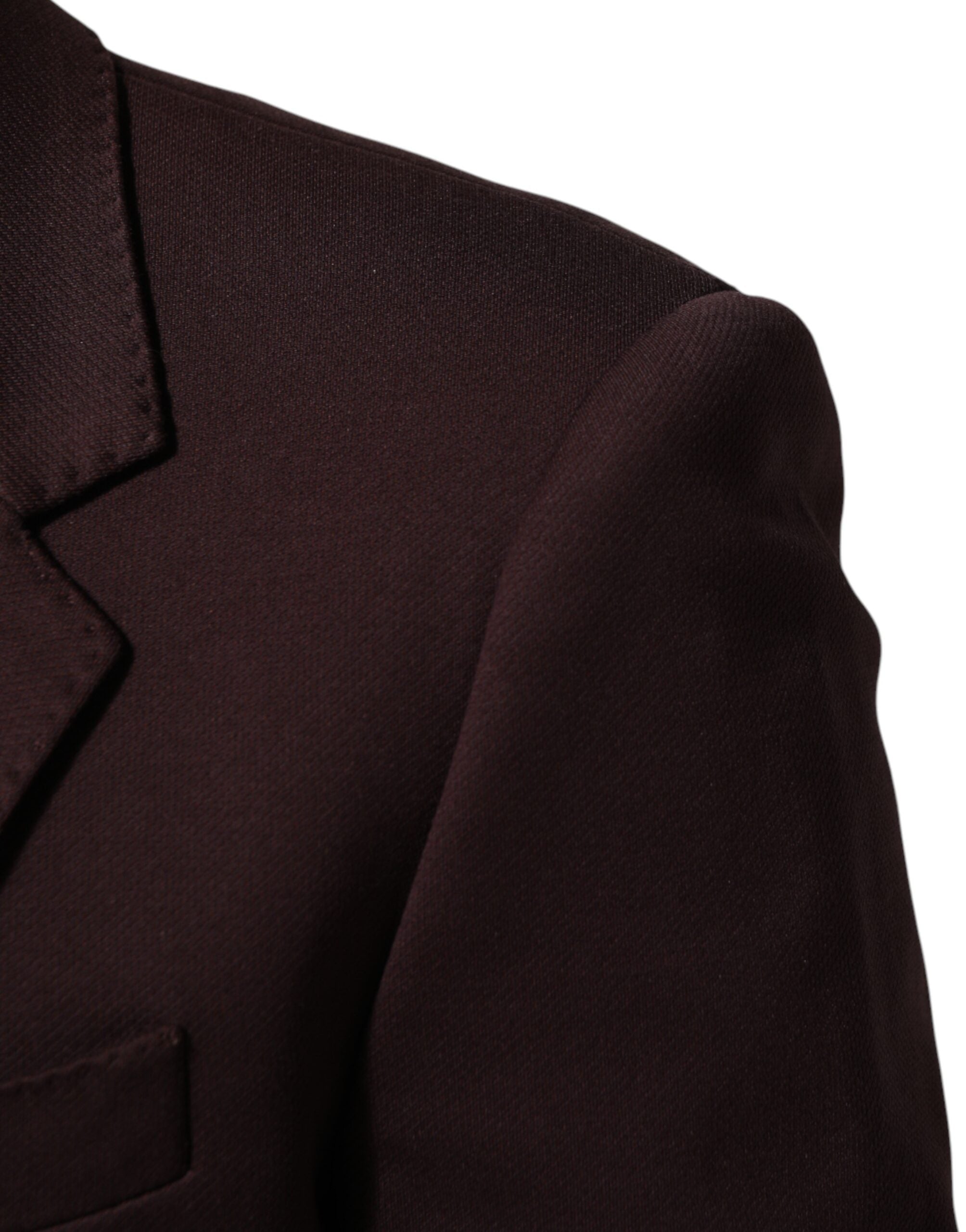 Dolce & Gabbana Maroon Cotton 2 Buttons Suit Jacket Blazer Dolce & Gabbana