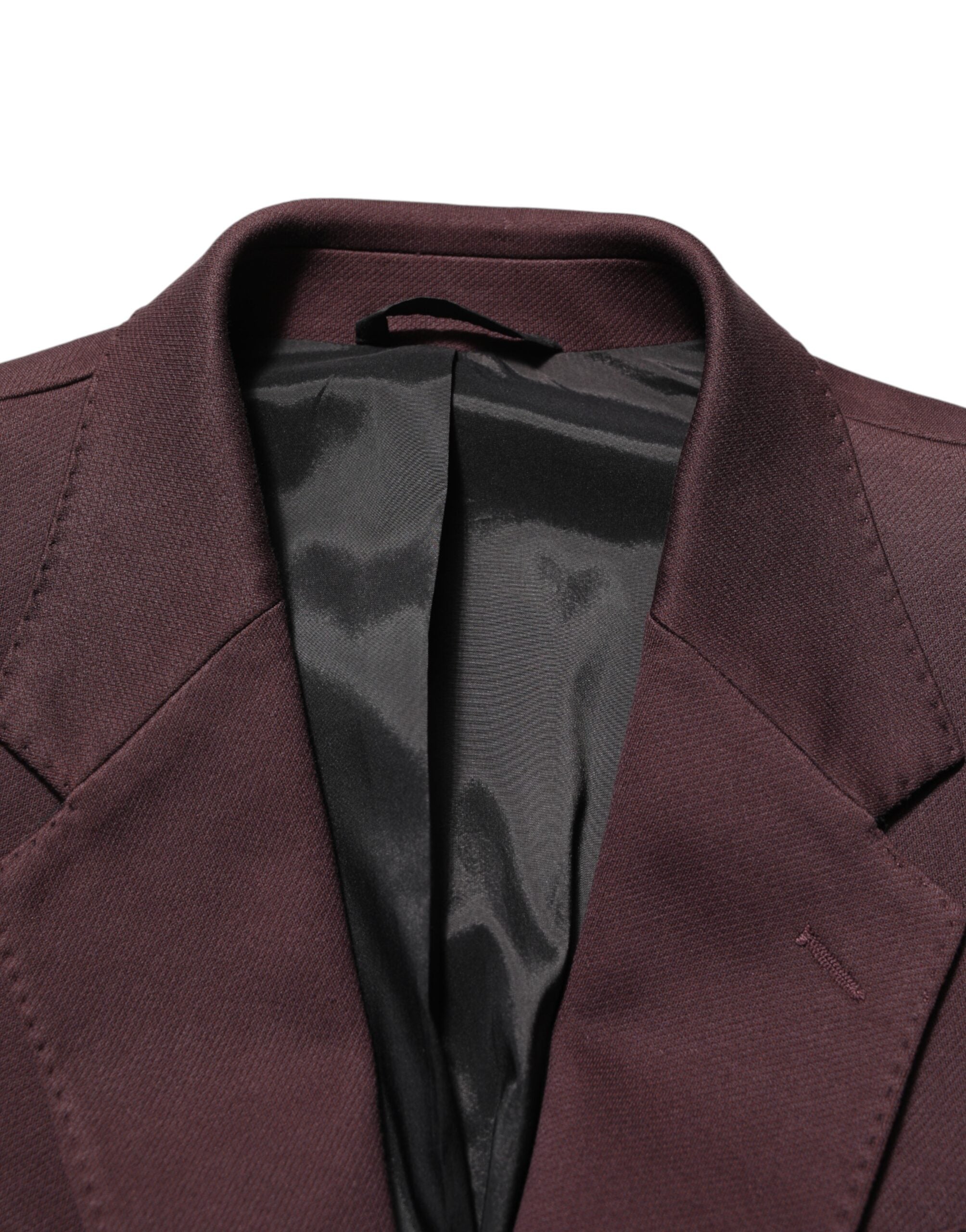 Dolce & Gabbana Maroon Cotton 2 Buttons Suit Jacket Blazer Dolce & Gabbana