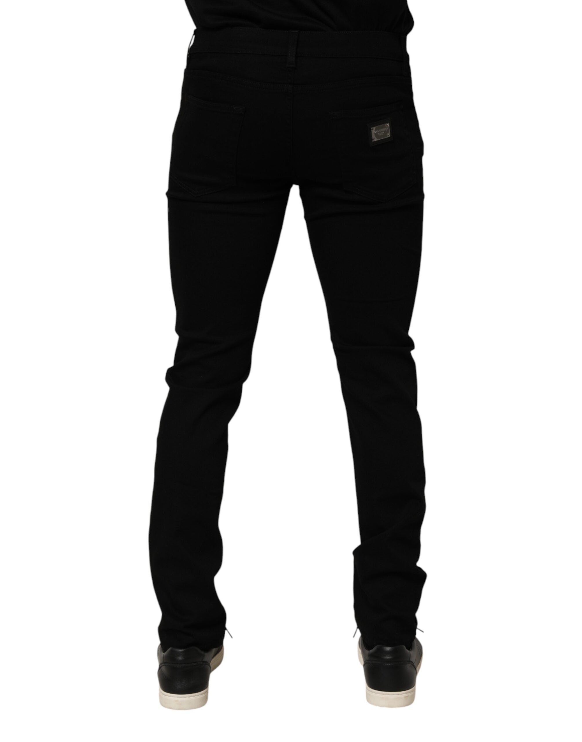 Dolce & Gabbana Black Cotton Stretch Slim Fit Men Denim Jeans Dolce & Gabbana