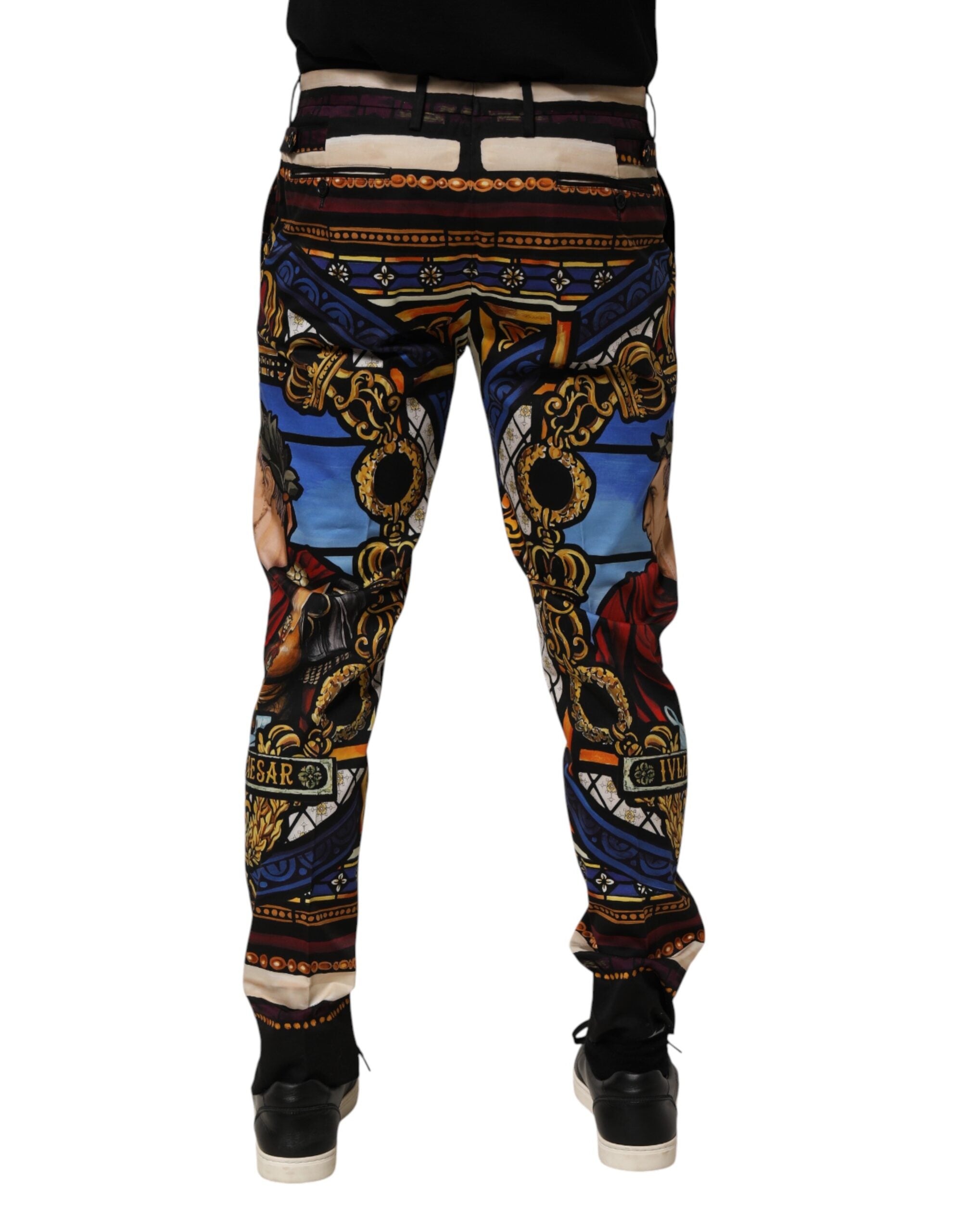 Dolce & Gabbana Multicolor Julias Ceasar Print Tapered Pants Dolce & Gabbana
