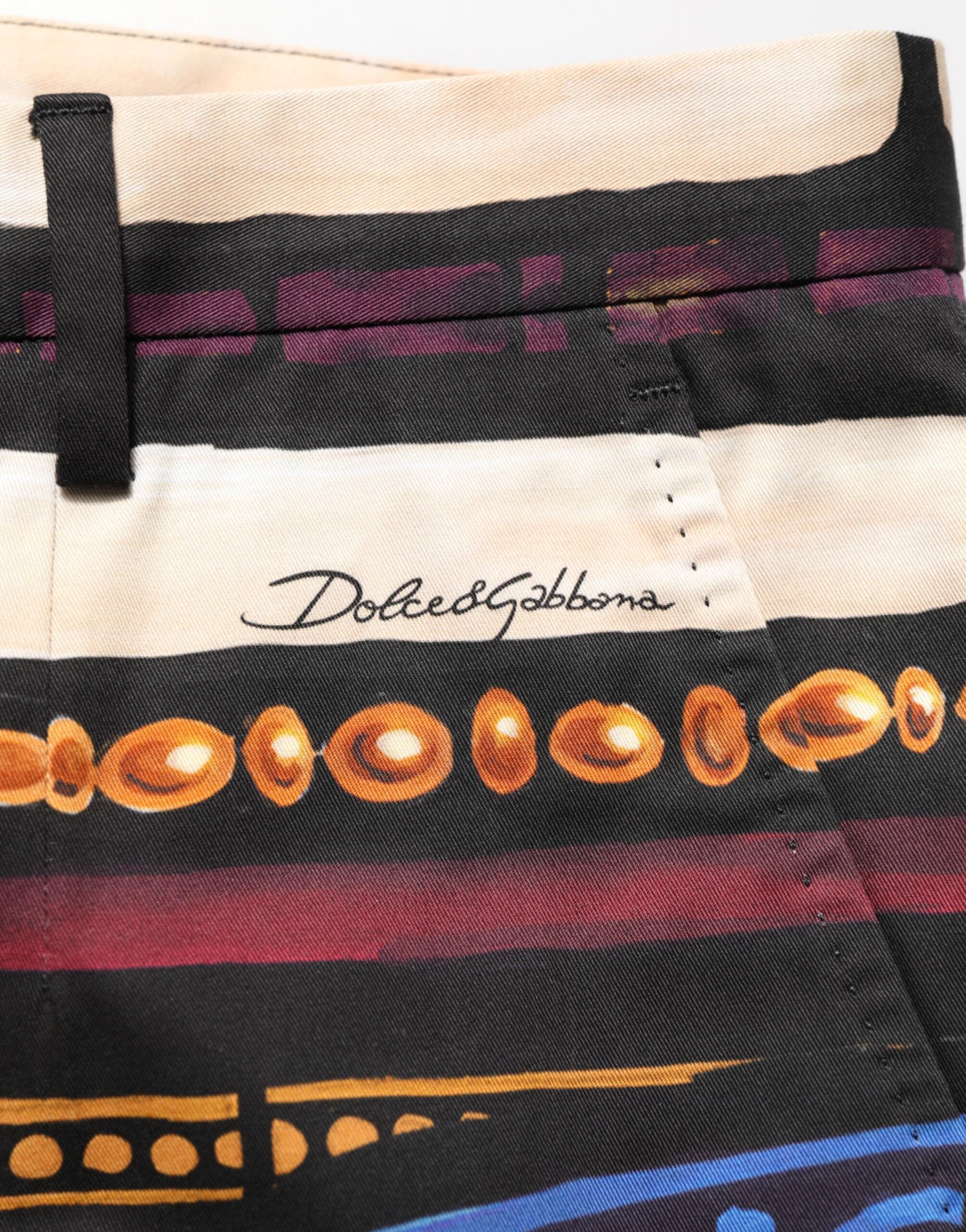 Dolce & Gabbana Multicolor Julias Ceasar Print Tapered Pants Dolce & Gabbana