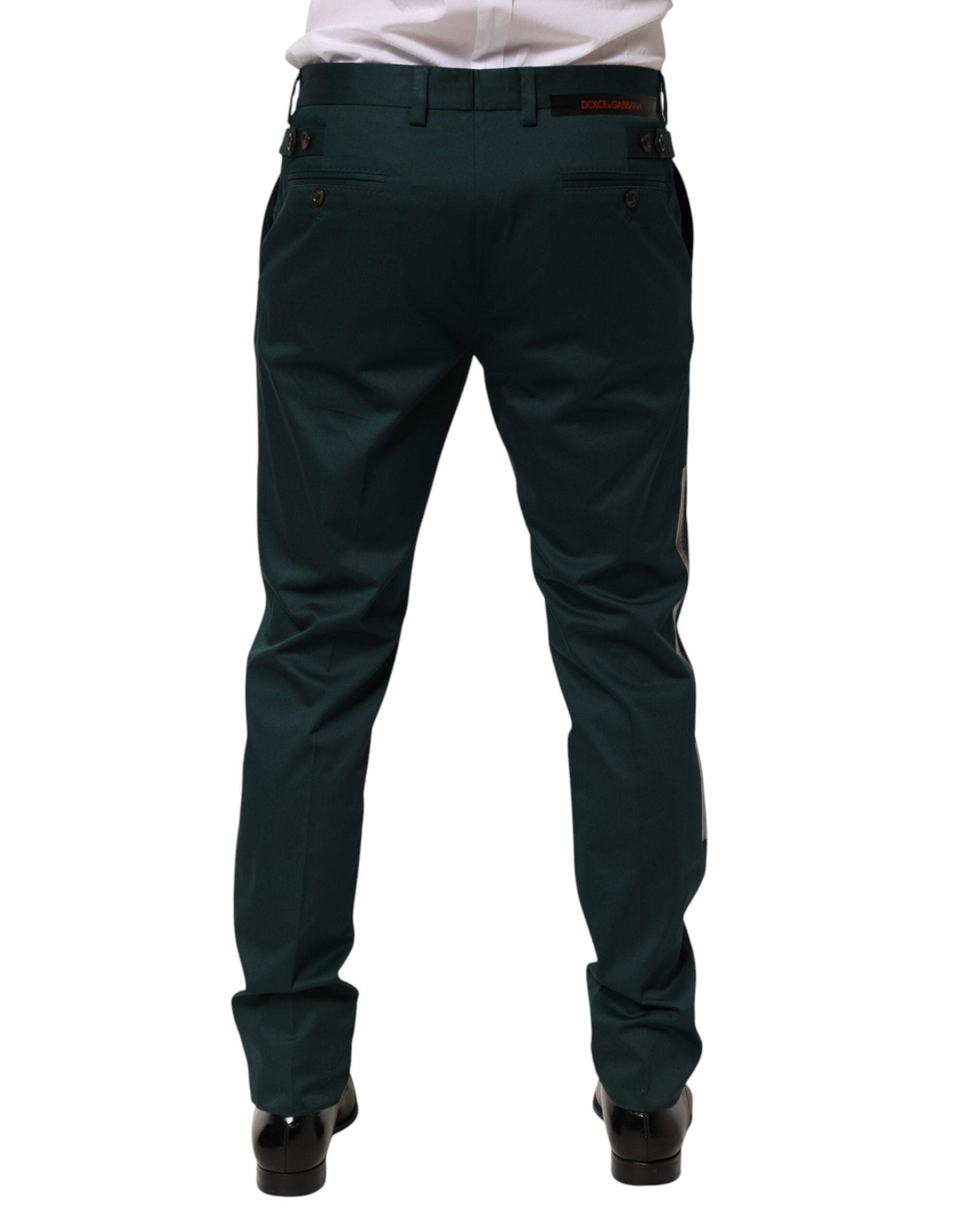 Dolce & Gabbana Green Cotton Formal Dress Men Trouser Pants Dolce & Gabbana