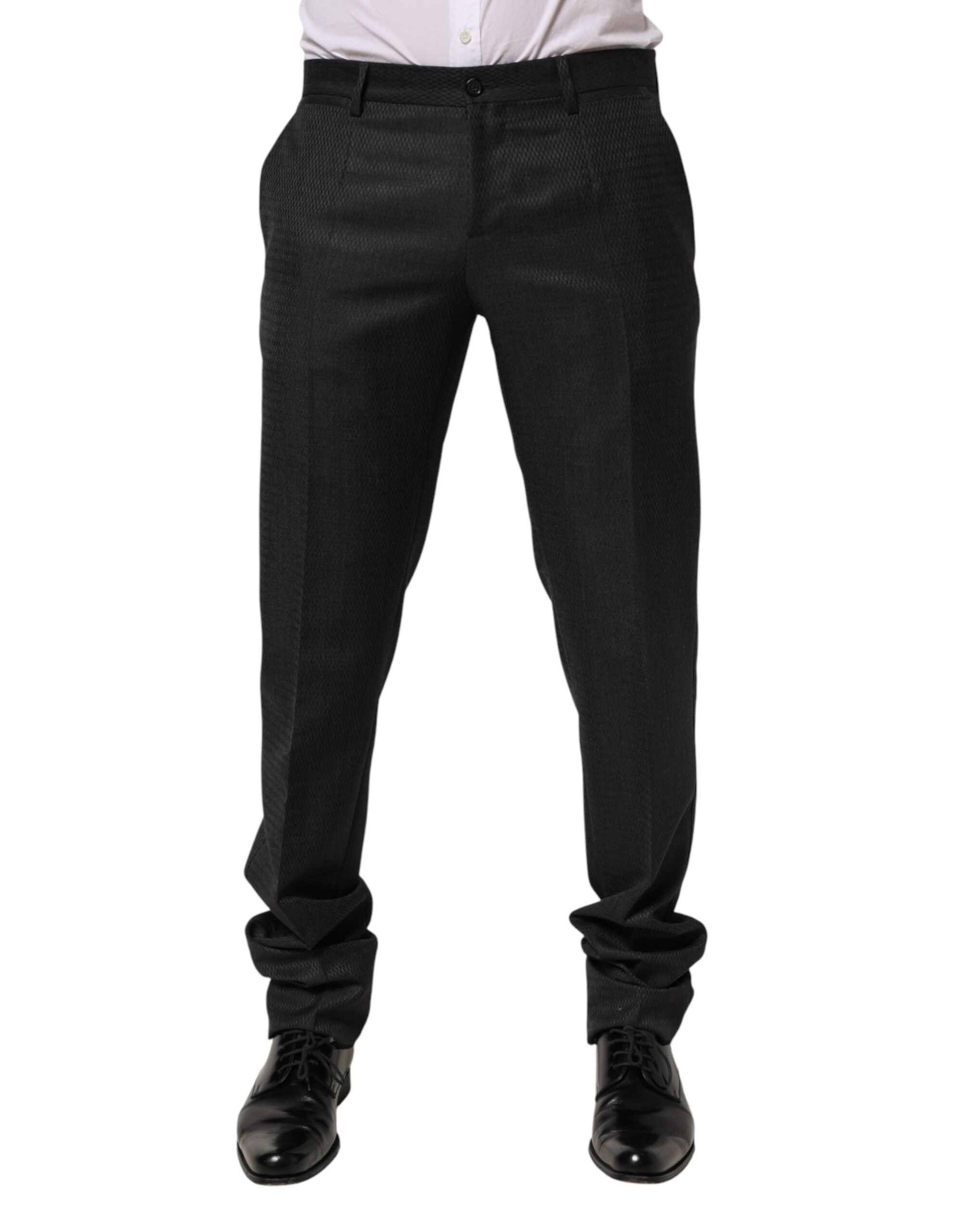 Dolce & Gabbana Black Wool Formal Dress Men Trouser Pants Dolce & Gabbana