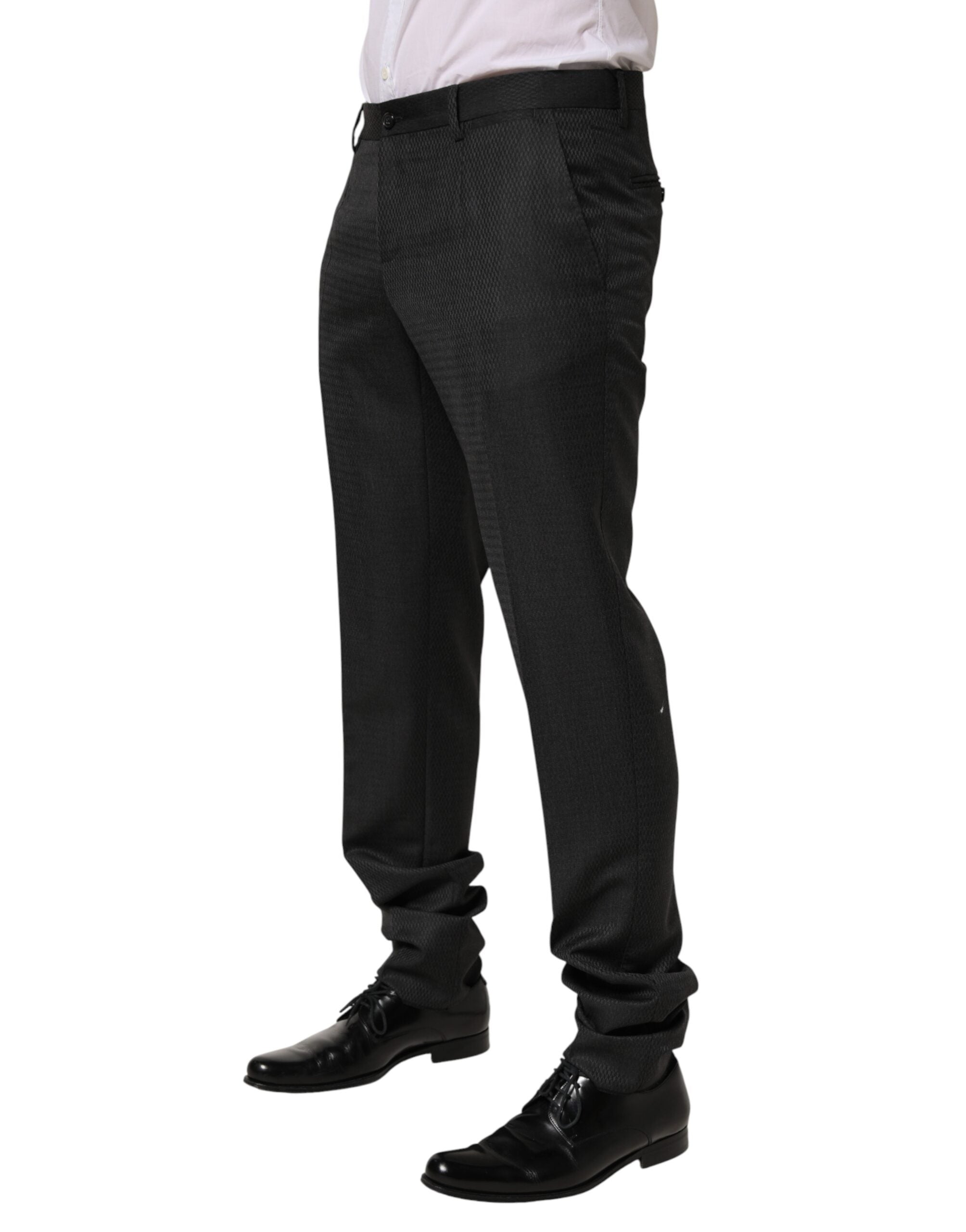 Dolce & Gabbana Black Wool Formal Dress Men Trouser Pants Dolce & Gabbana