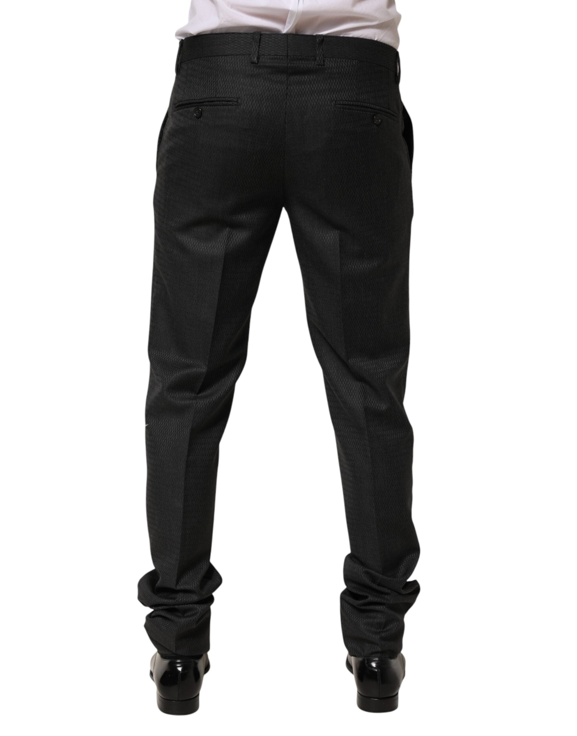 Dolce & Gabbana Black Wool Formal Dress Men Trouser Pants Dolce & Gabbana
