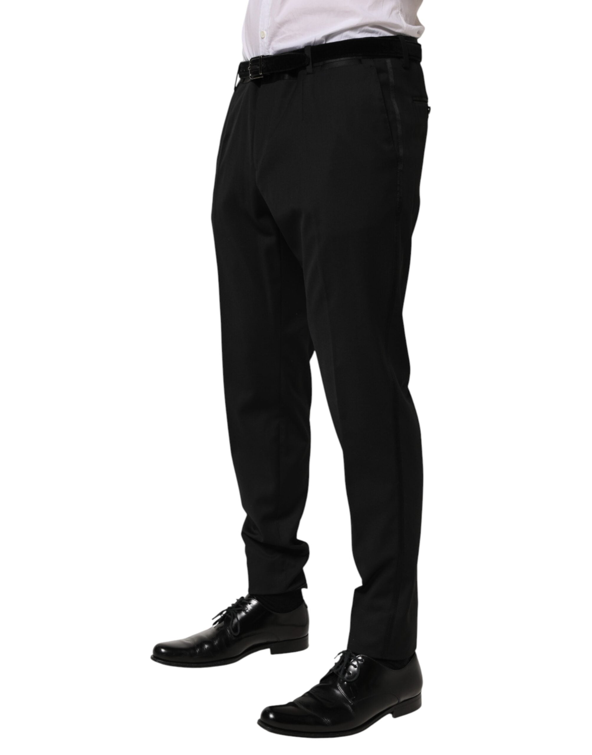 Dolce & Gabbana Black Wool Formal Dress Men Trouser Pants Dolce & Gabbana