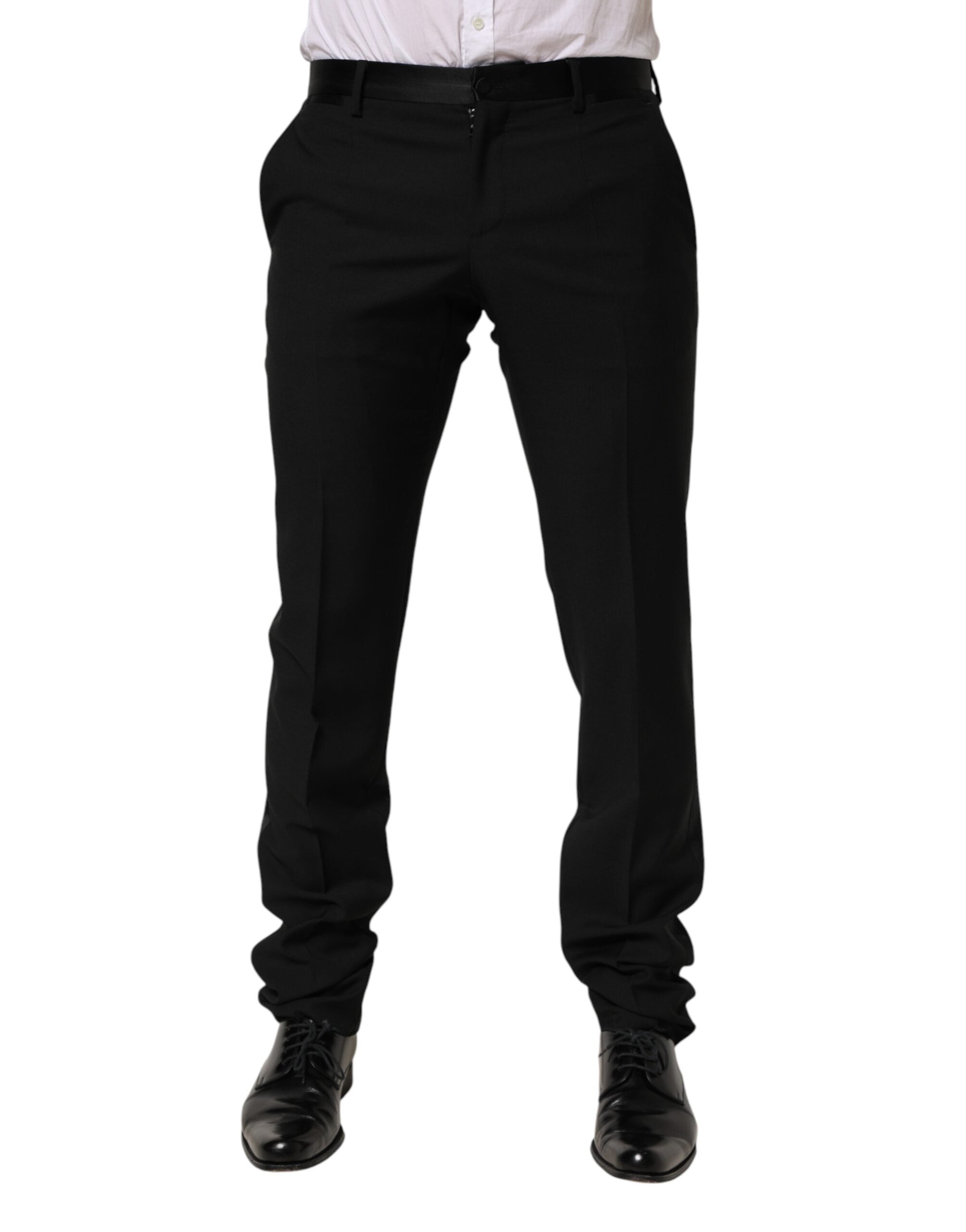 Dolce & Gabbana Black Wool Formal Dress Men Trouser Pants Dolce & Gabbana