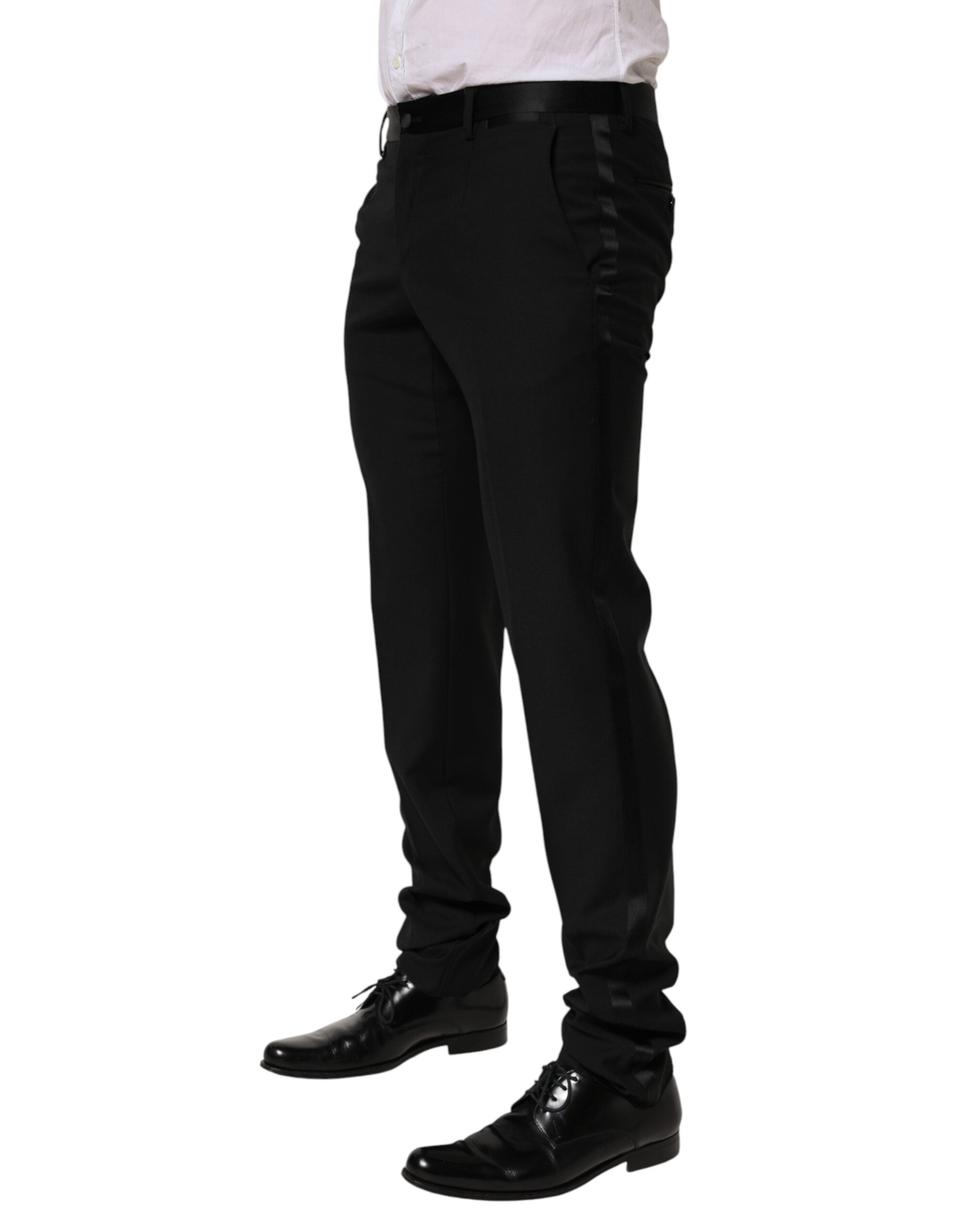 Dolce & Gabbana Black Wool Formal Dress Men Trouser Pants Dolce & Gabbana