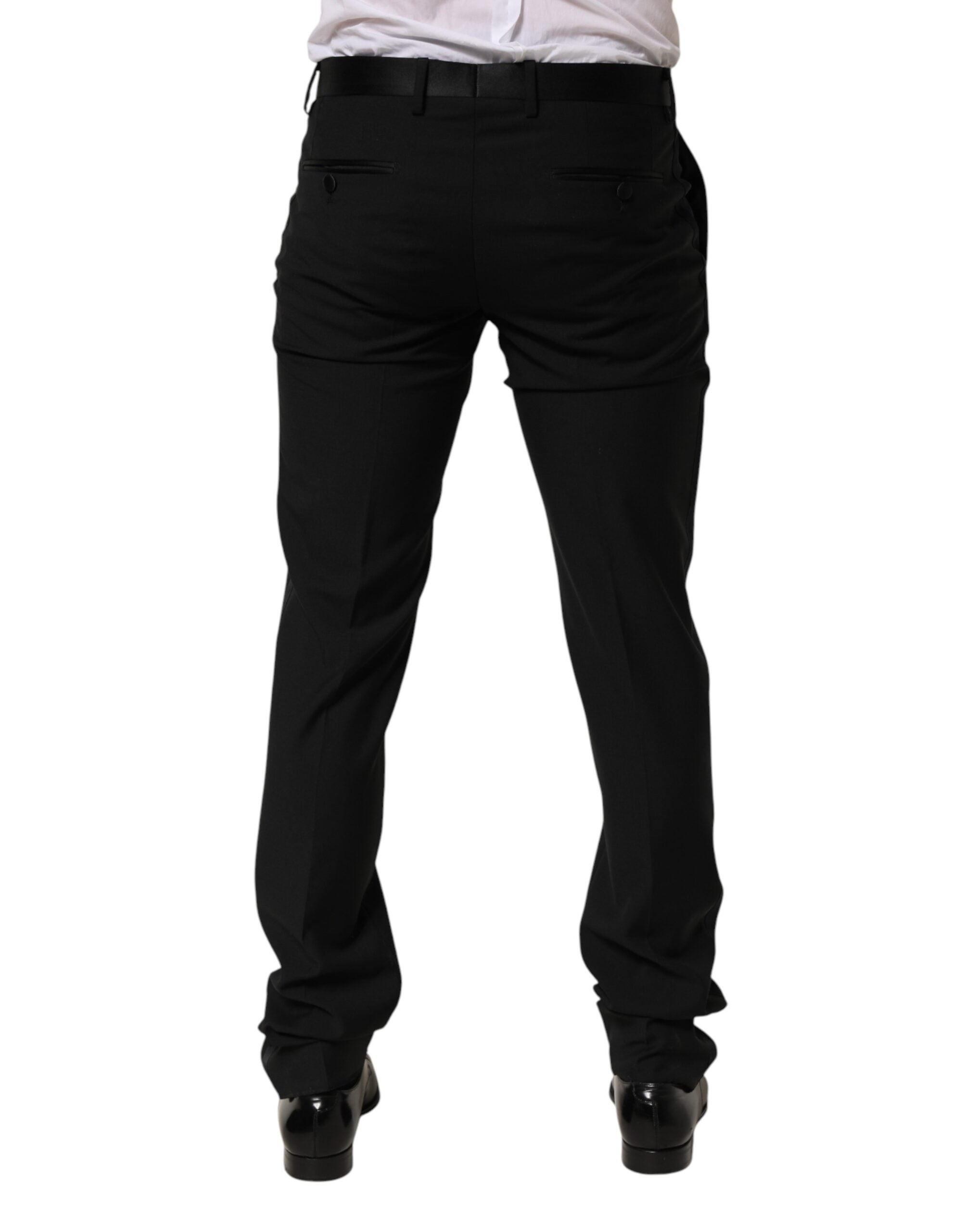Dolce & Gabbana Black Wool Formal Dress Men Trouser Pants Dolce & Gabbana