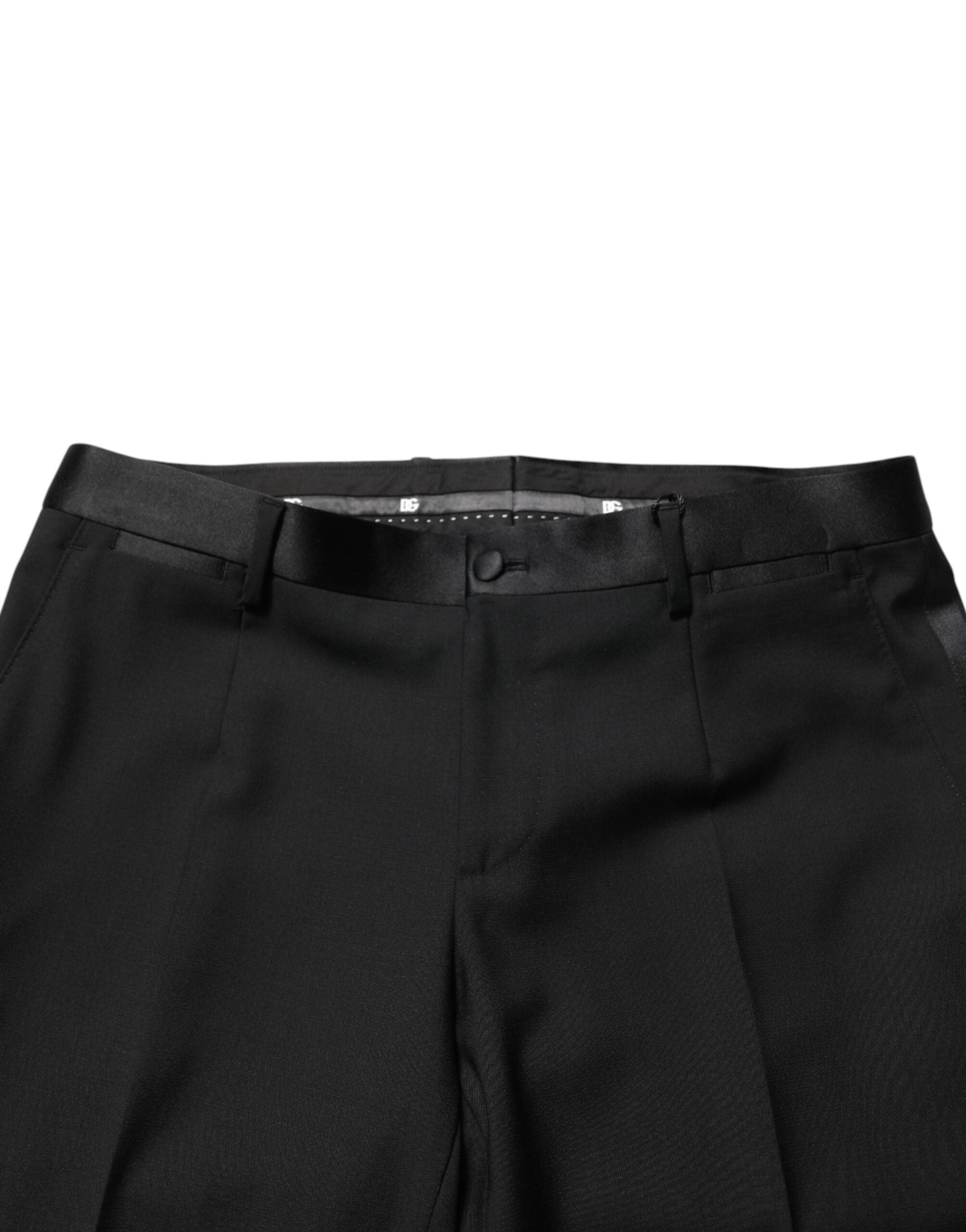 Dolce & Gabbana Black Wool Formal Dress Men Trouser Pants Dolce & Gabbana
